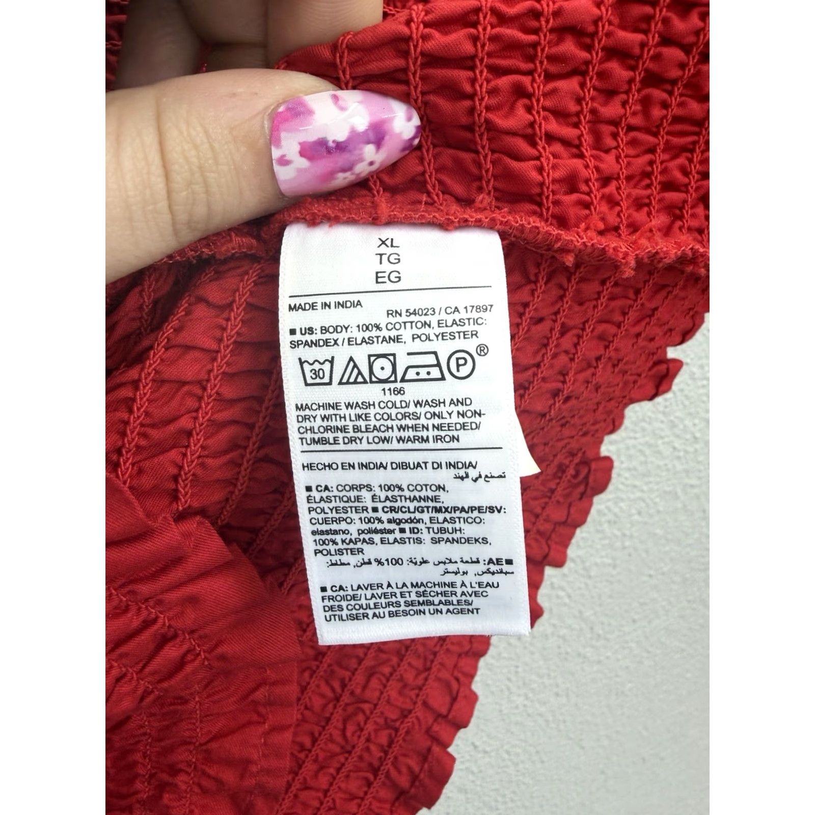 Old Navy Old Navy Tank Top Womens XL Red Fitted Crop NWTs Smocked Ruffle Sleeveless Top Size XL / US 12-14 / IT 48-50 - 6 Thumbnail
