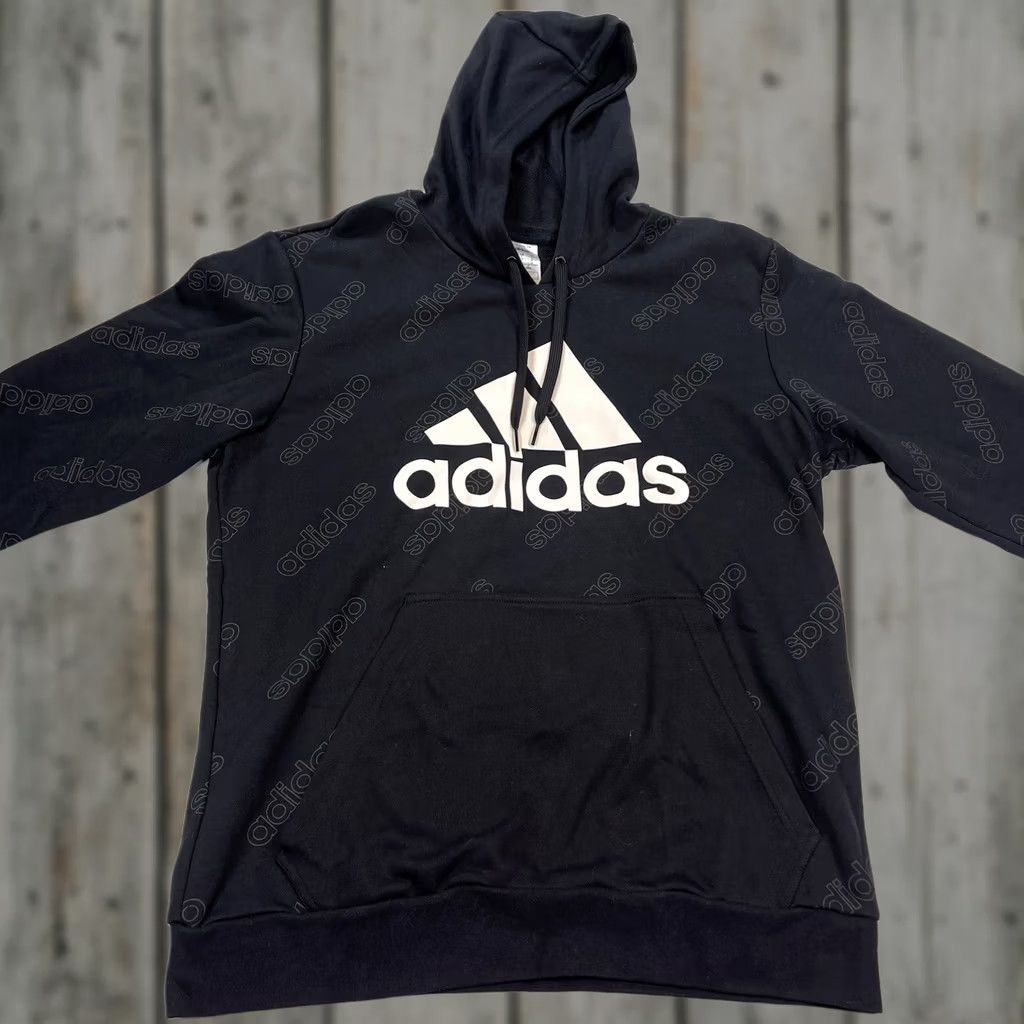 Adidas Adidas Men's Hoodie L Black GJ6597 3 Stripes Logo Pullover Athletic Comfort Hooded Pockets Sweatshirt Casual Fall Winter Size US L / EU 52-54 / 3 - 1 Thumbnail