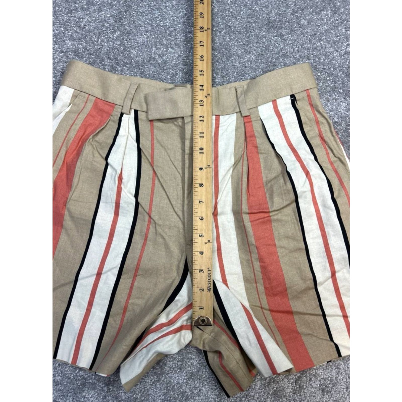 Banana Republic Banana Republic Linen Blend Trouser Shorts Womens 12 Multicolor Striped Stretch Shirt Women Casual Summer 12 Banana Republic Mens? Size 34" / US 12 / IT 48 - 5 Thumbnail