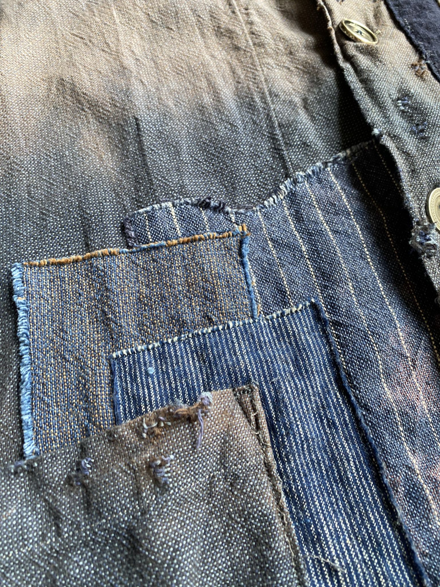 Universal Works Pincheck Dirty Mud-Indigo - Chore Jacket Size US M / EU 48-50 / 2 - 13 Thumbnail