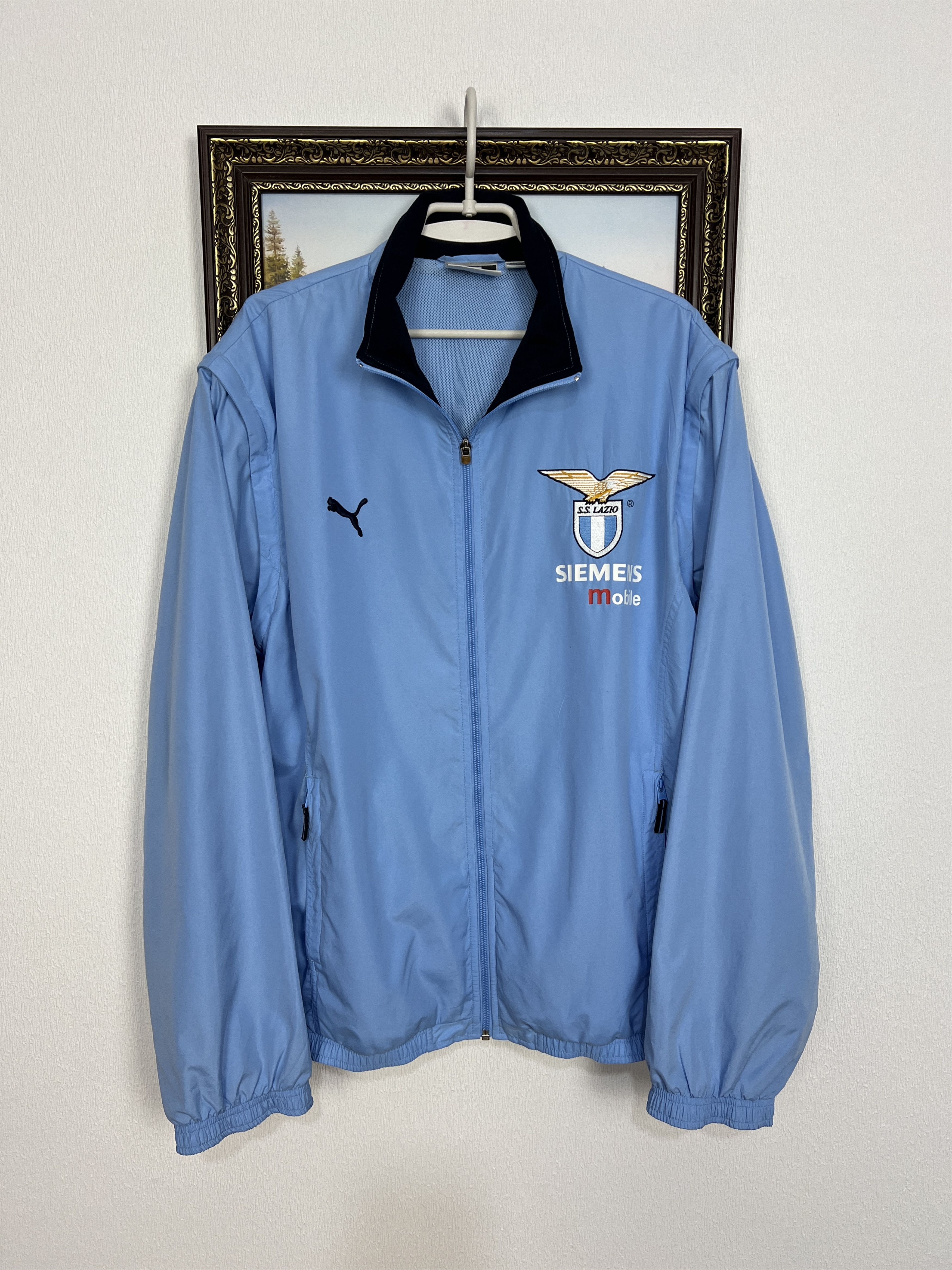 Puma Vintage Puma Lazio Football Blue Jacket Soccer Track Top 