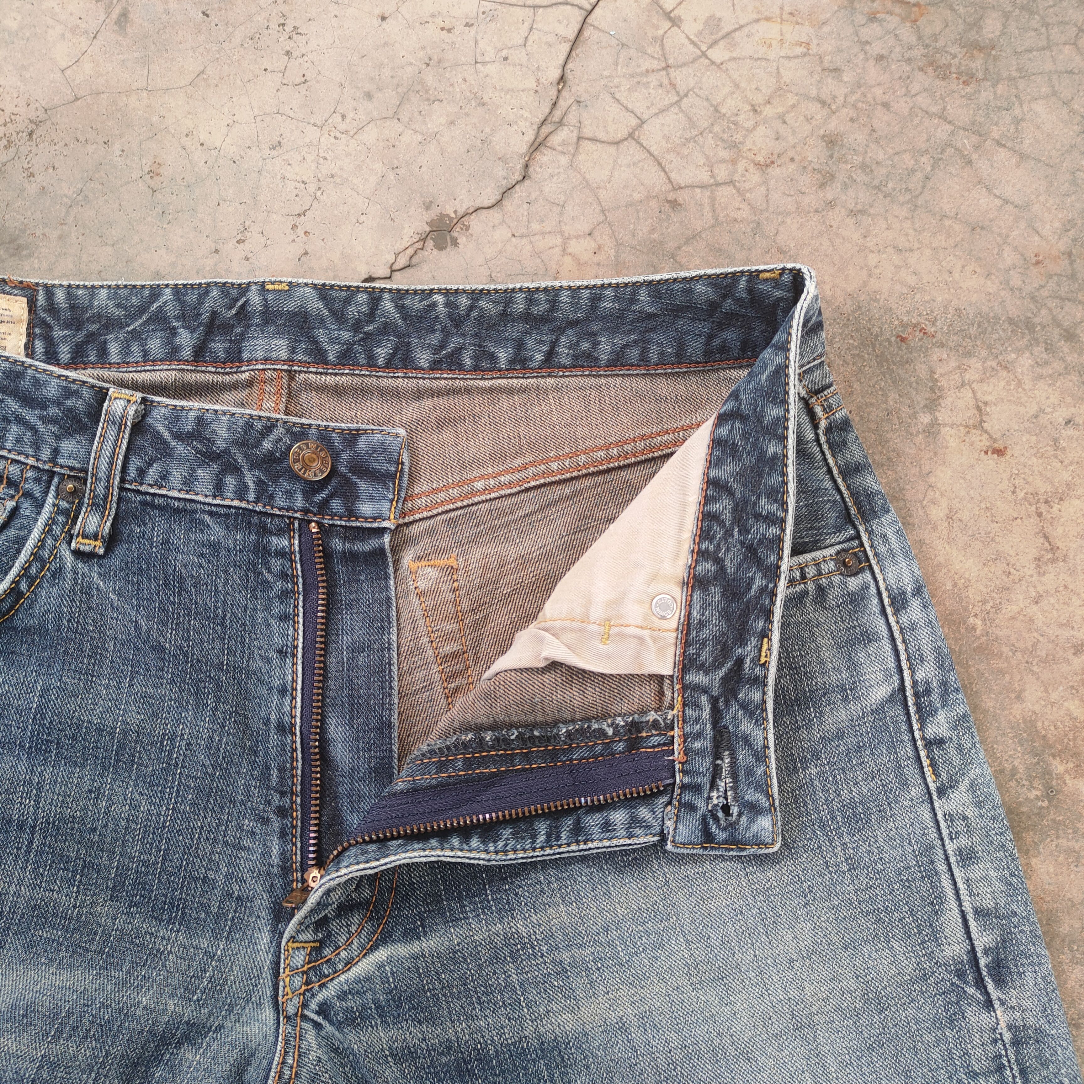 Edwin W33 VINTAGE EDWIN 503ZZ DISTRESSED DENIM JEANS PANTS Size US 33 - 6 Thumbnail