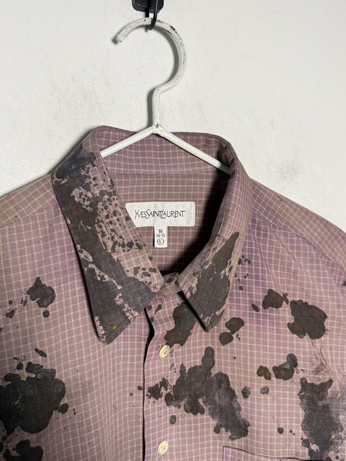 Yves Saint Laurent Vintage Yves Saint Laurent punk grunge painters shirt Size US XL / EU 56 / 4 - 3 Thumbnail