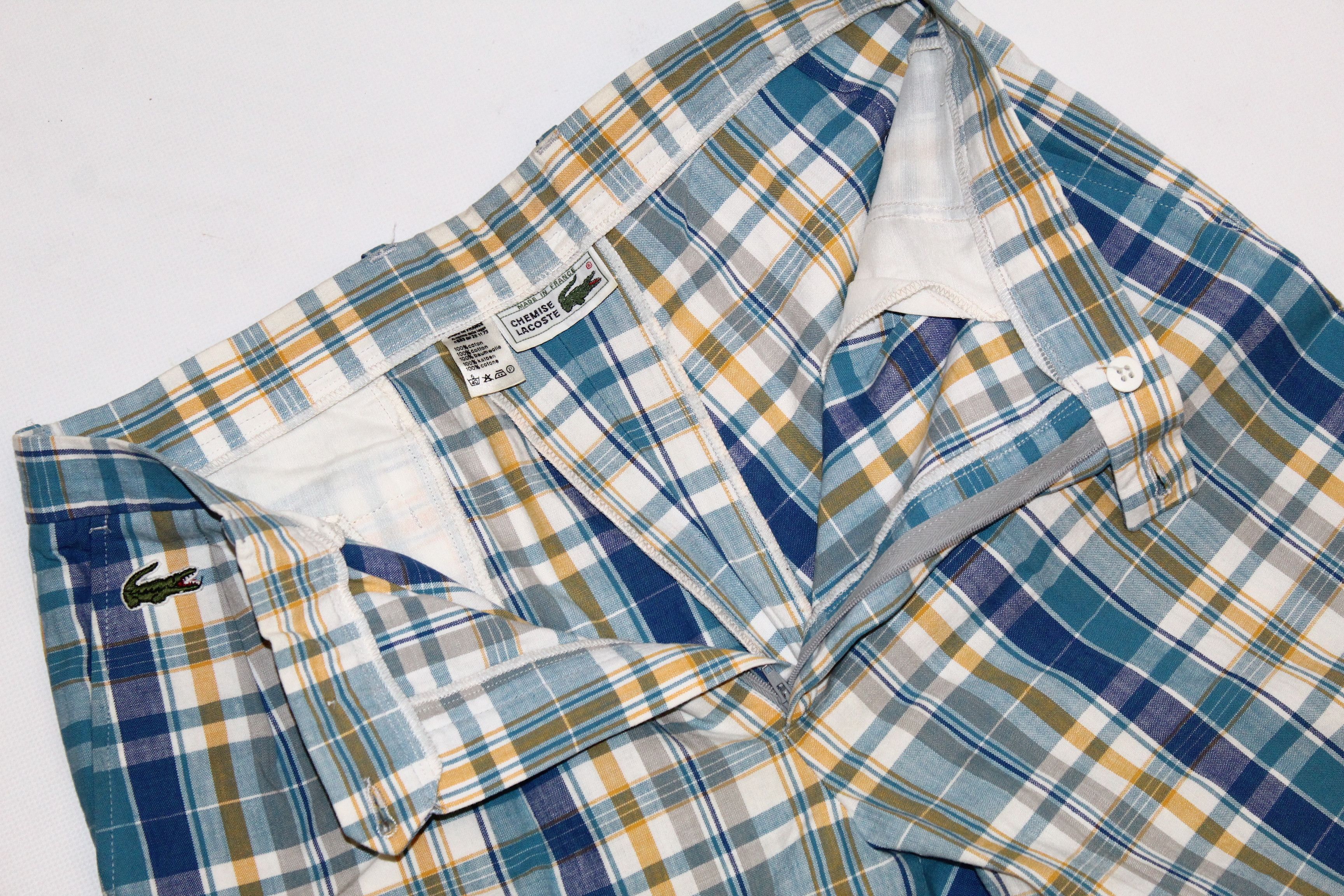 Lacoste 80s Chemise Lacoste Relaxed Double-check Cotton Casual Pants Size US 32 / EU 48 - 5 Thumbnail