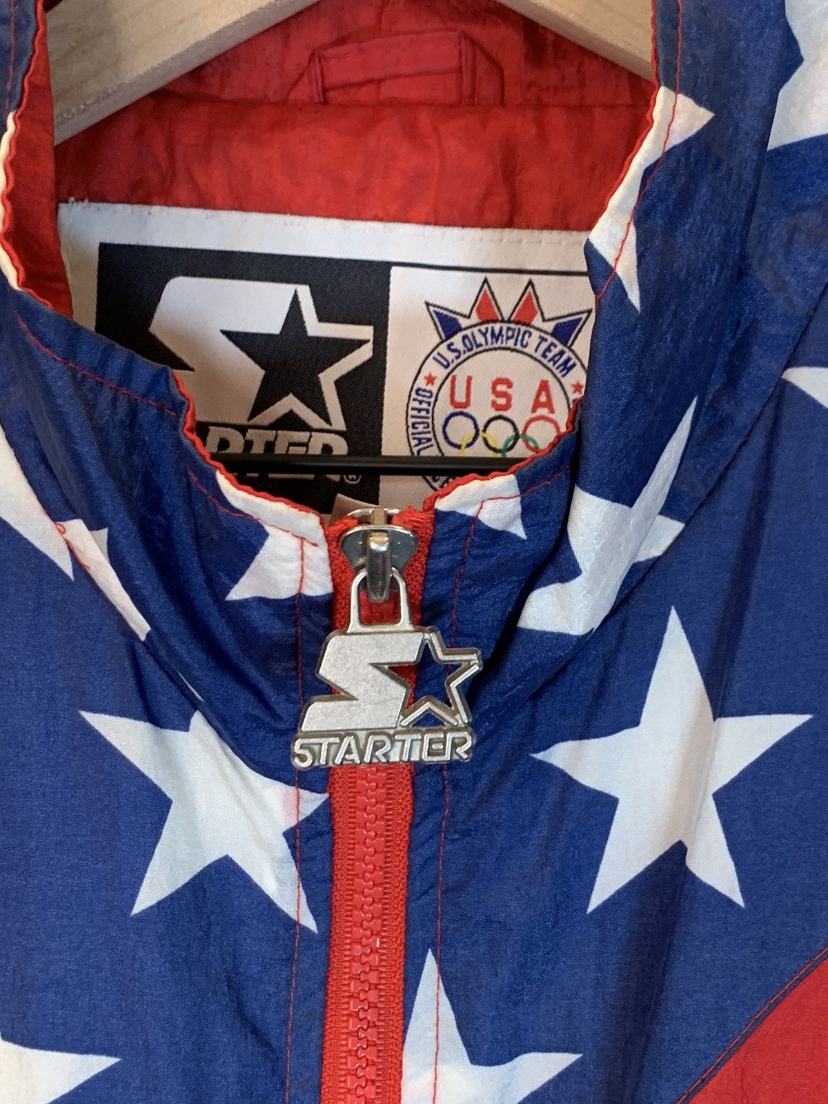 Starter × USA Olympics × Vintage RARE* Vintage 90’s USA Olympics Starter American Flag Jacket Size US M / EU 48-50 / 2 - 4 Thumbnail