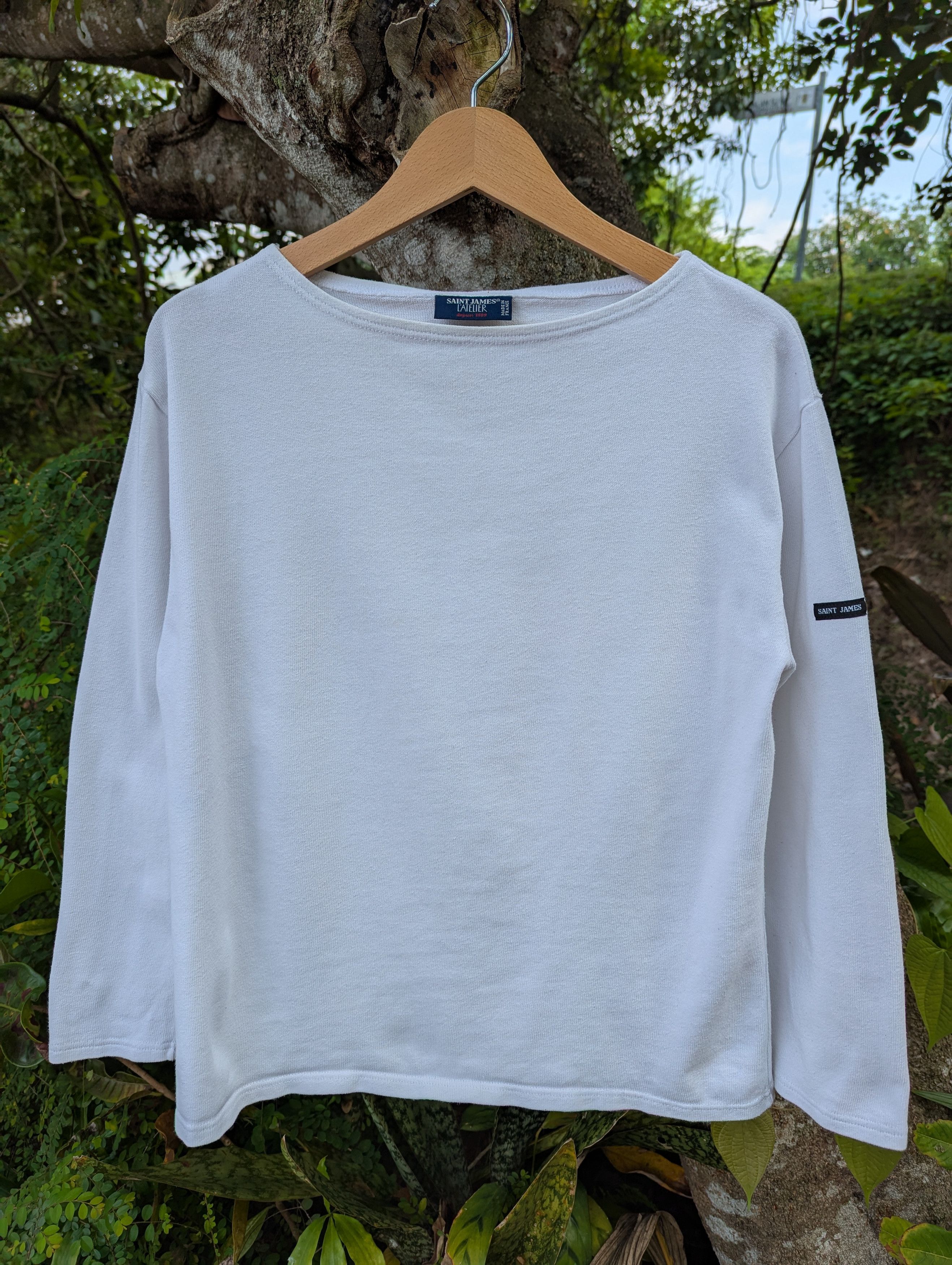 Saint James 🔥FREE SHIPPING🔥Saint James Wesson White Boat Neck Cut Tshirt Size M / US 6-8 / IT 42-44 - 1 Thumbnail