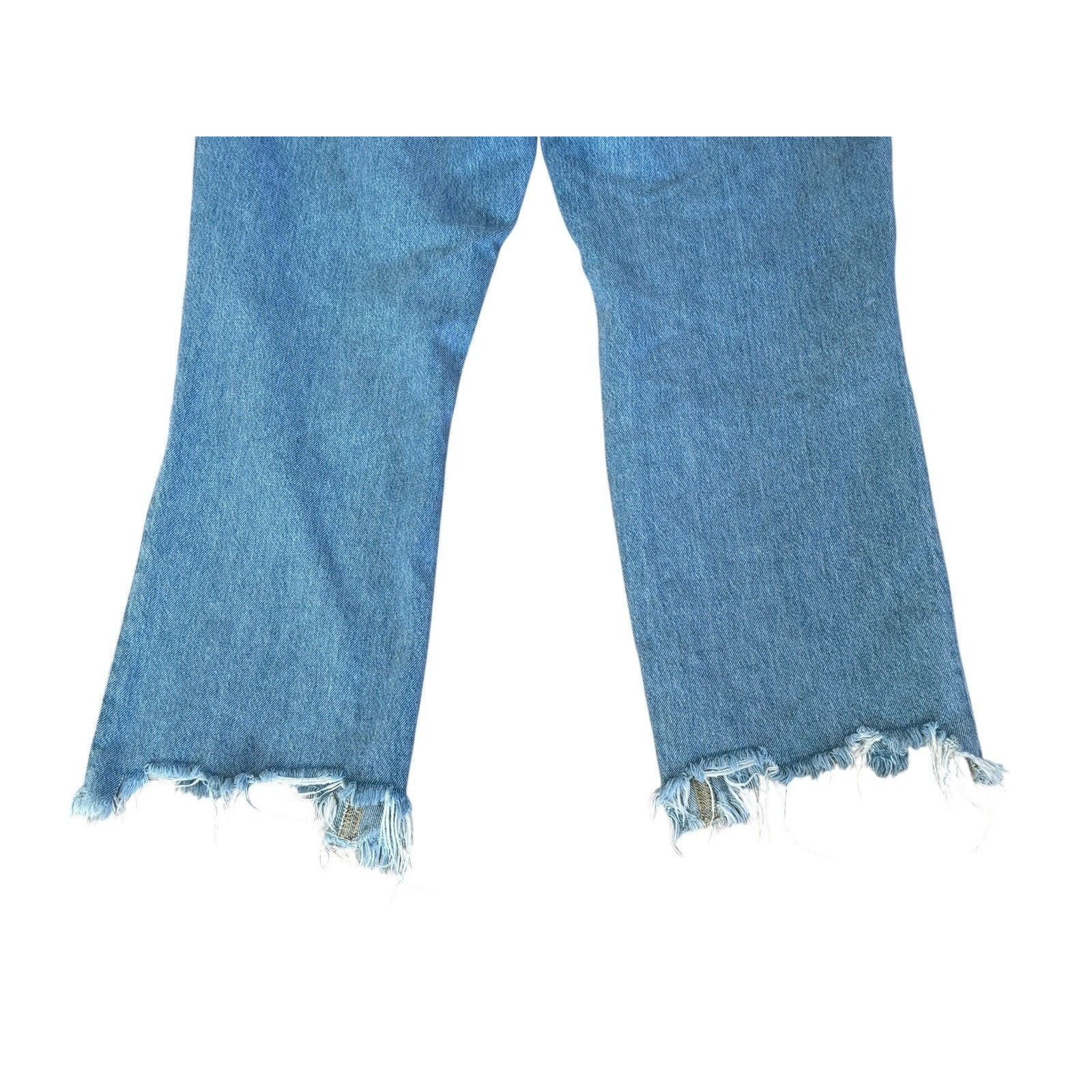 Free People FREE PEOPLE Maggie Mid Rise Straight Leg Jeans Distressed 31 Size 31" - 6 Thumbnail