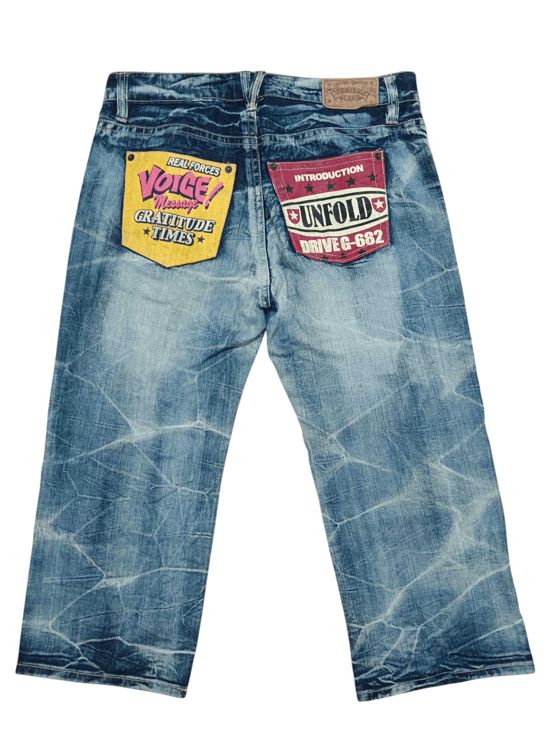 Denim & Co. 🔥FYE🔥 Patches Distressed Punk Cropped Denim Size US 37 - 3 Thumbnail