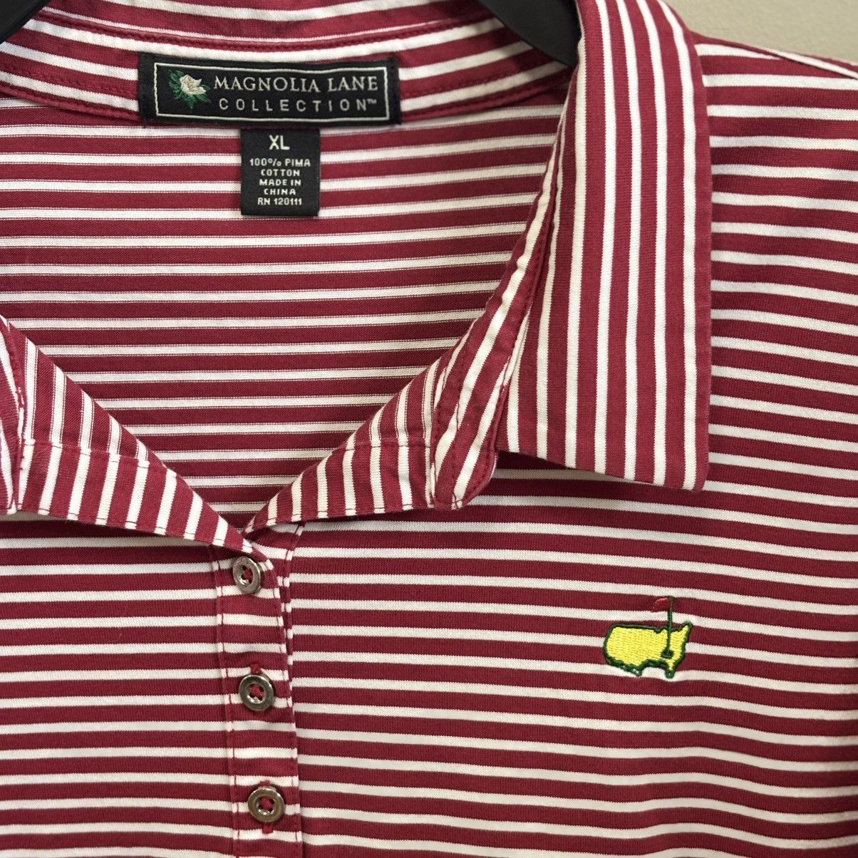 Vintage Women’s MASTERS GOLF Augusta Magnolia Lane PIMA XL pink polo Size XL / US 12-14 / IT 48-50 - 1 Thumbnail