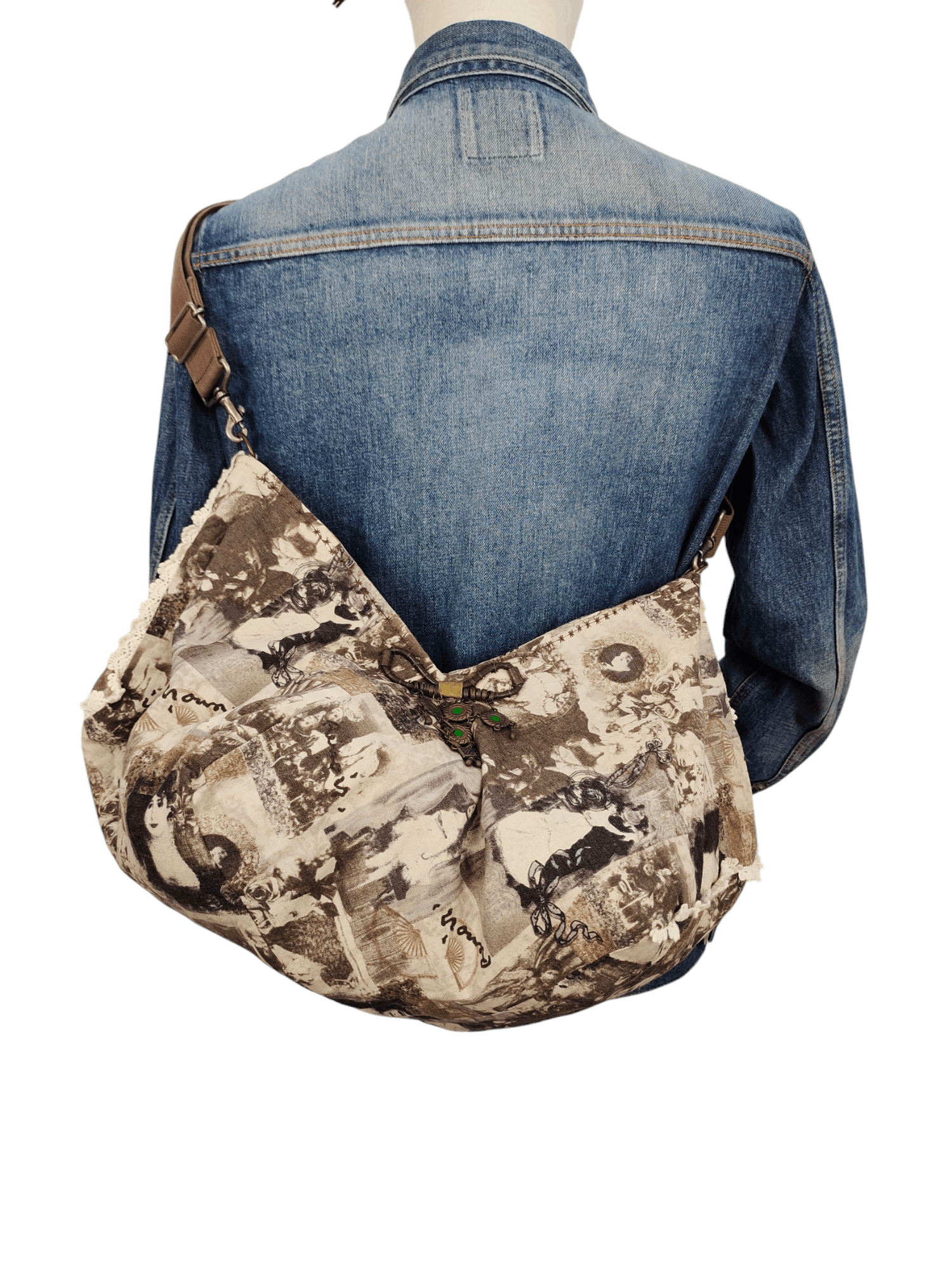 Vintage Unknown Potrait Fullprint Crossbody Sling Bag Kmrii, Men's