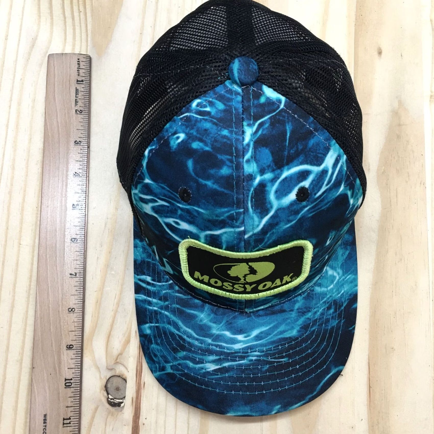 Vintage Mossy Oak Fishing Trucker Hat Mens Black Blue OS Curved Brim Embroidered Logo Size ONE SIZE - 3 Thumbnail
