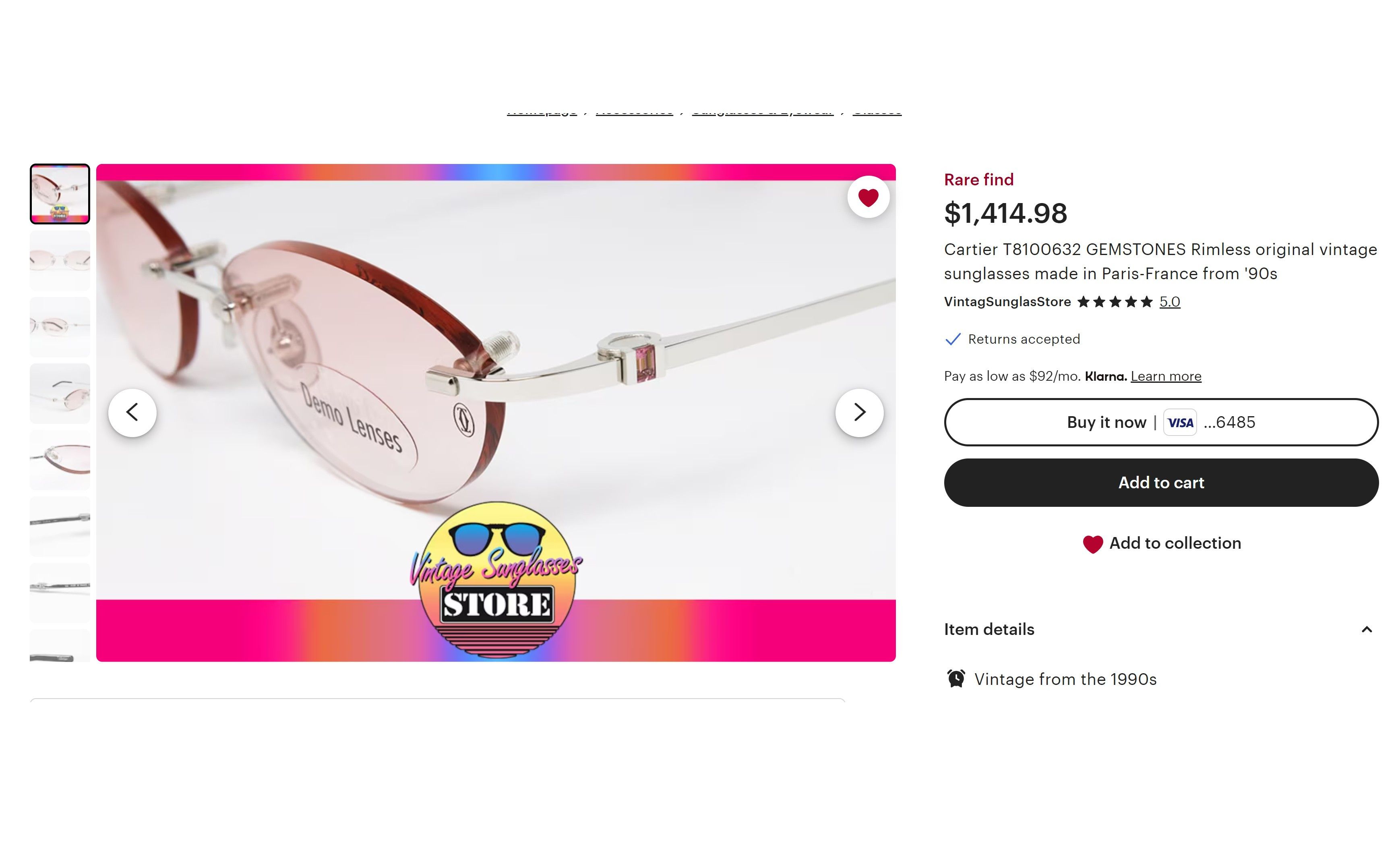 Cartier Luxury Cartier Pink Sapphire Sunglasses 17309 Size ONE SIZE - 19 Thumbnail