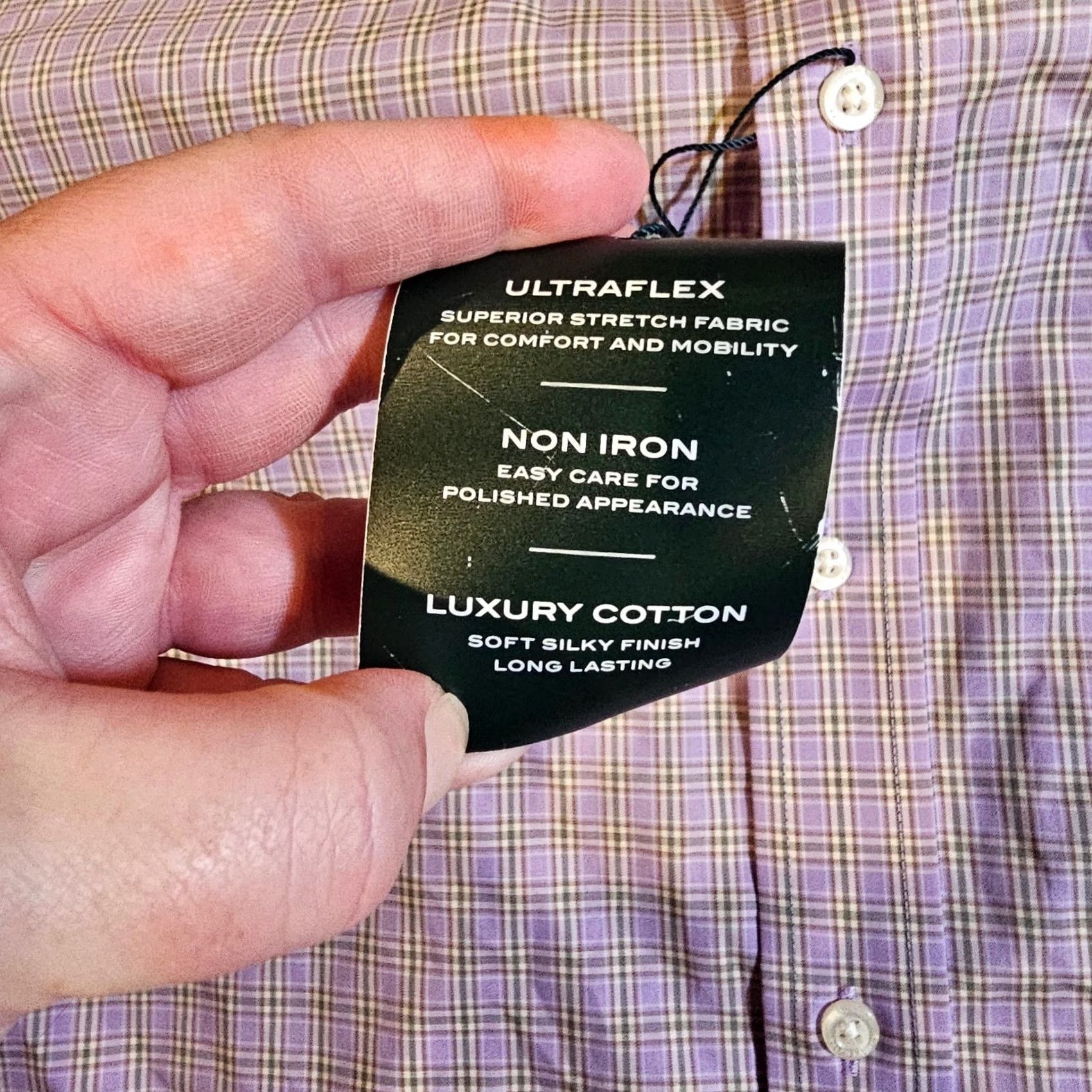 Ralph Lauren Lauren Ralph Lauren Shirt Mens 16.5 Purple Plaid Classic Stretch No Iron Career Dress Size US XL / EU 56 / 4 - 6 Thumbnail