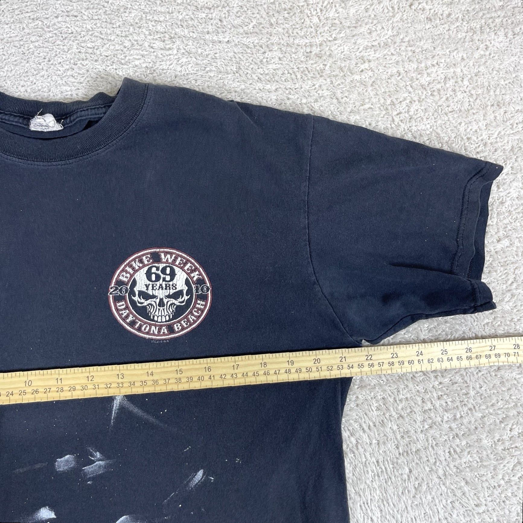 Anvil VINTAGE Bike Week T-Shirt Mens L Black Skull Grunge Daytona Distressed Size US L / EU 52-54 / 3 - 7 Thumbnail