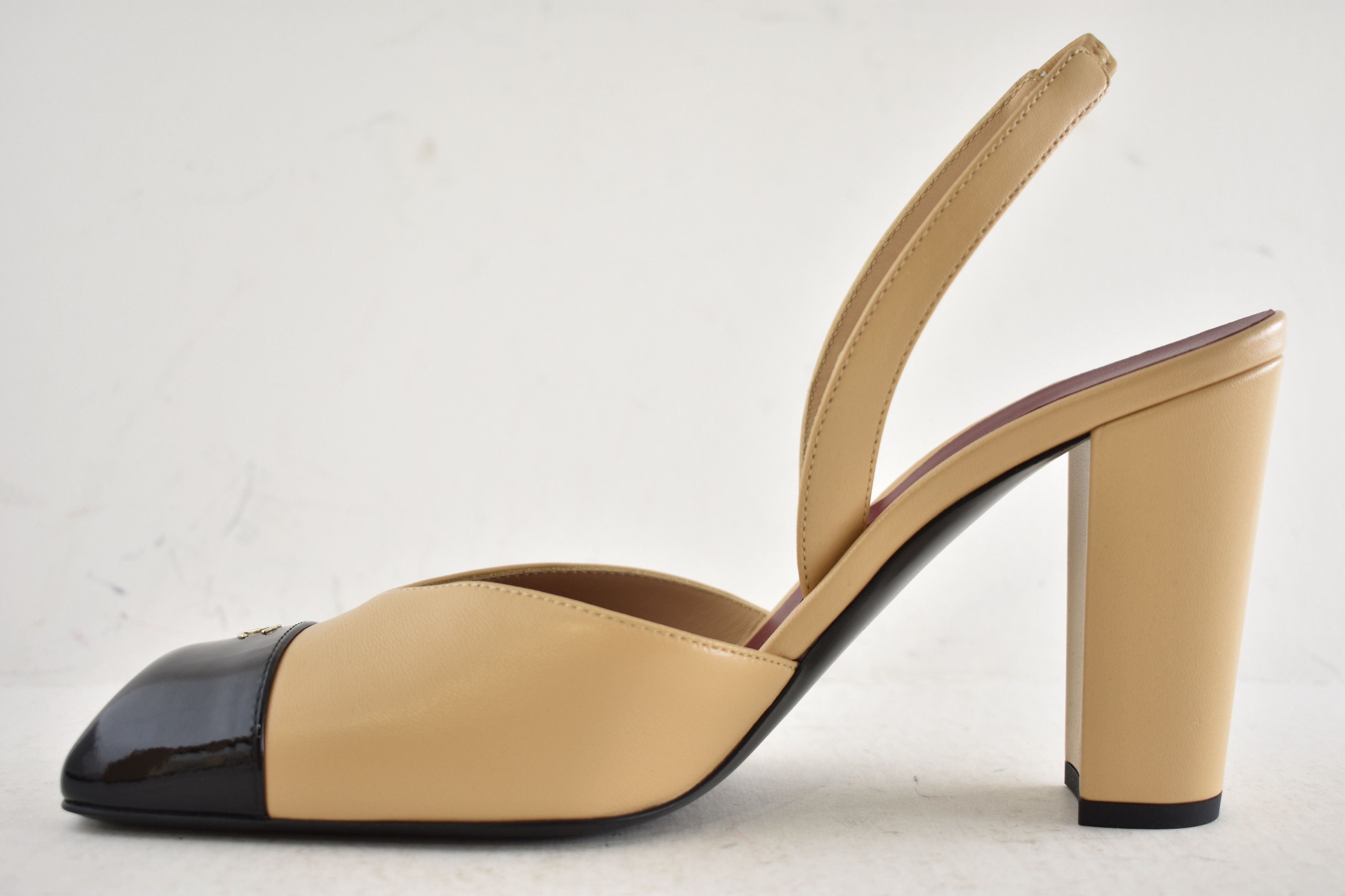 Chanel 26S Blazy Black Square Toe CC Slingback Block Heel Pump 38 Size US 8 / IT 38 - 13 Thumbnail