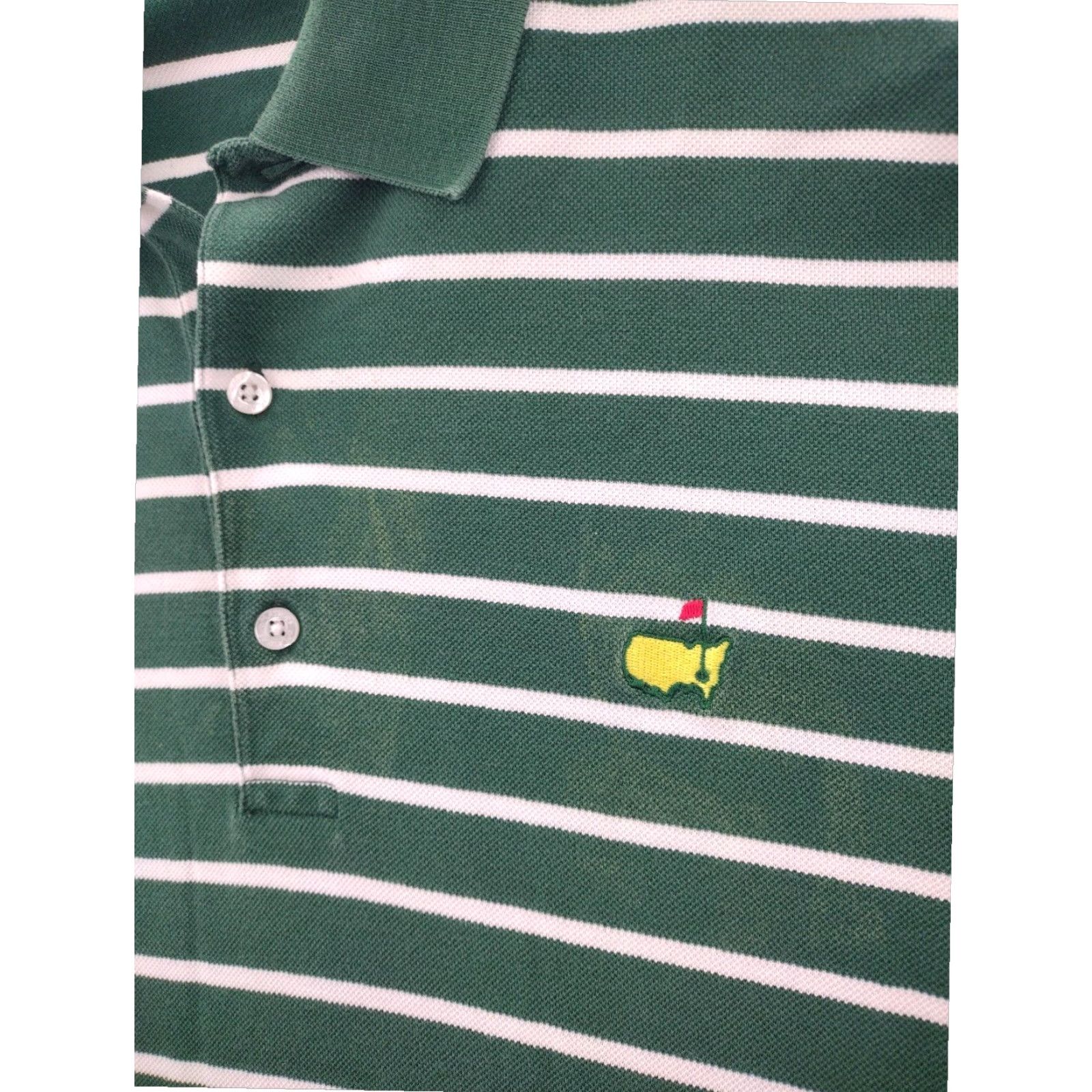 Vintage Polo Shirt Mens Large Green White Size US L / EU 52-54 / 3 - 2 Thumbnail