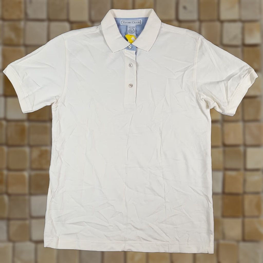Izod IZOD Polo Shirt White Knit Short Sleeve Pullover Collared Golf M Women's Regular Size M Size M / US 6-8 / IT 42-44 - 1 Thumbnail
