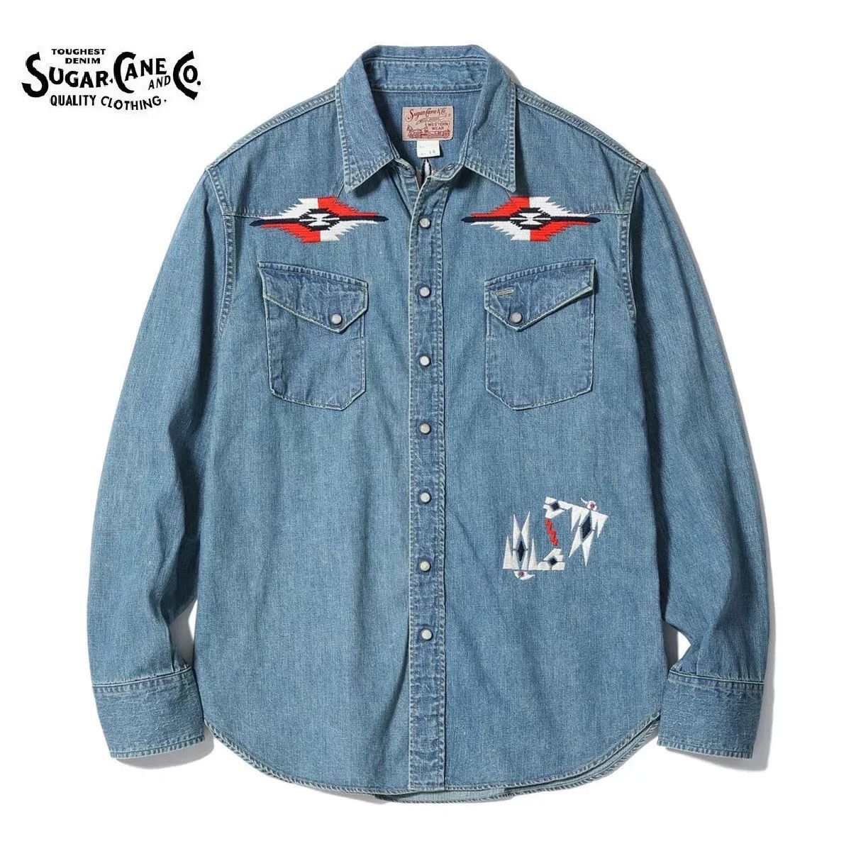 Sugar Cane Sugar Cane Washed Western Denim Shirt Size US M / EU 48-50 / 2 - 1 Thumbnail