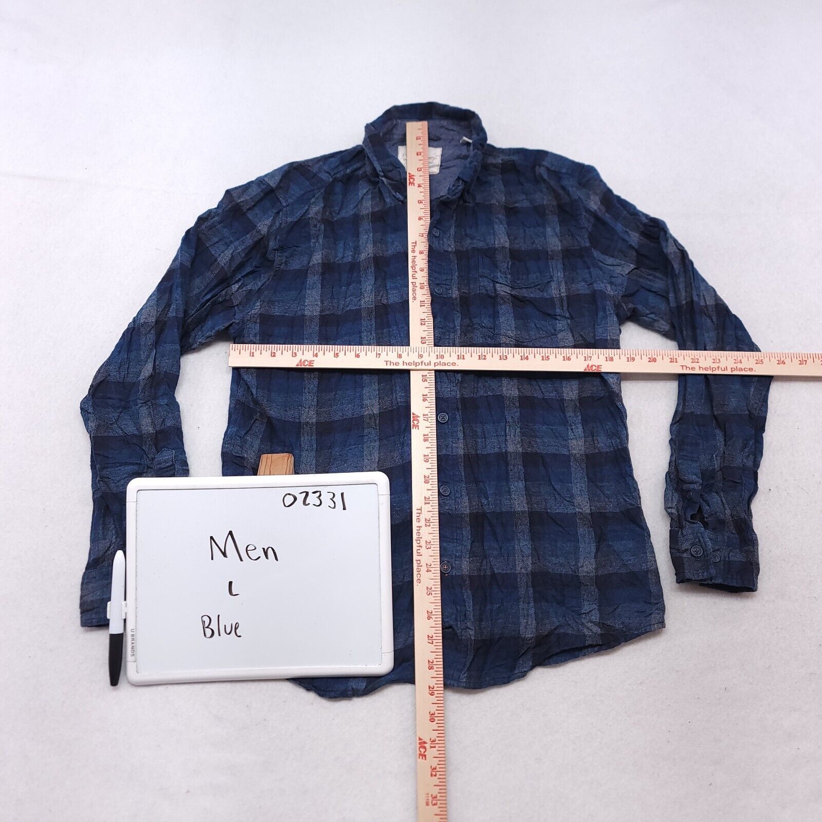 Weatherproof Weatherproof Gingham Flannel Shirt Mens Size Large L Blue Size US L / EU 52-54 / 3 - 6 Thumbnail