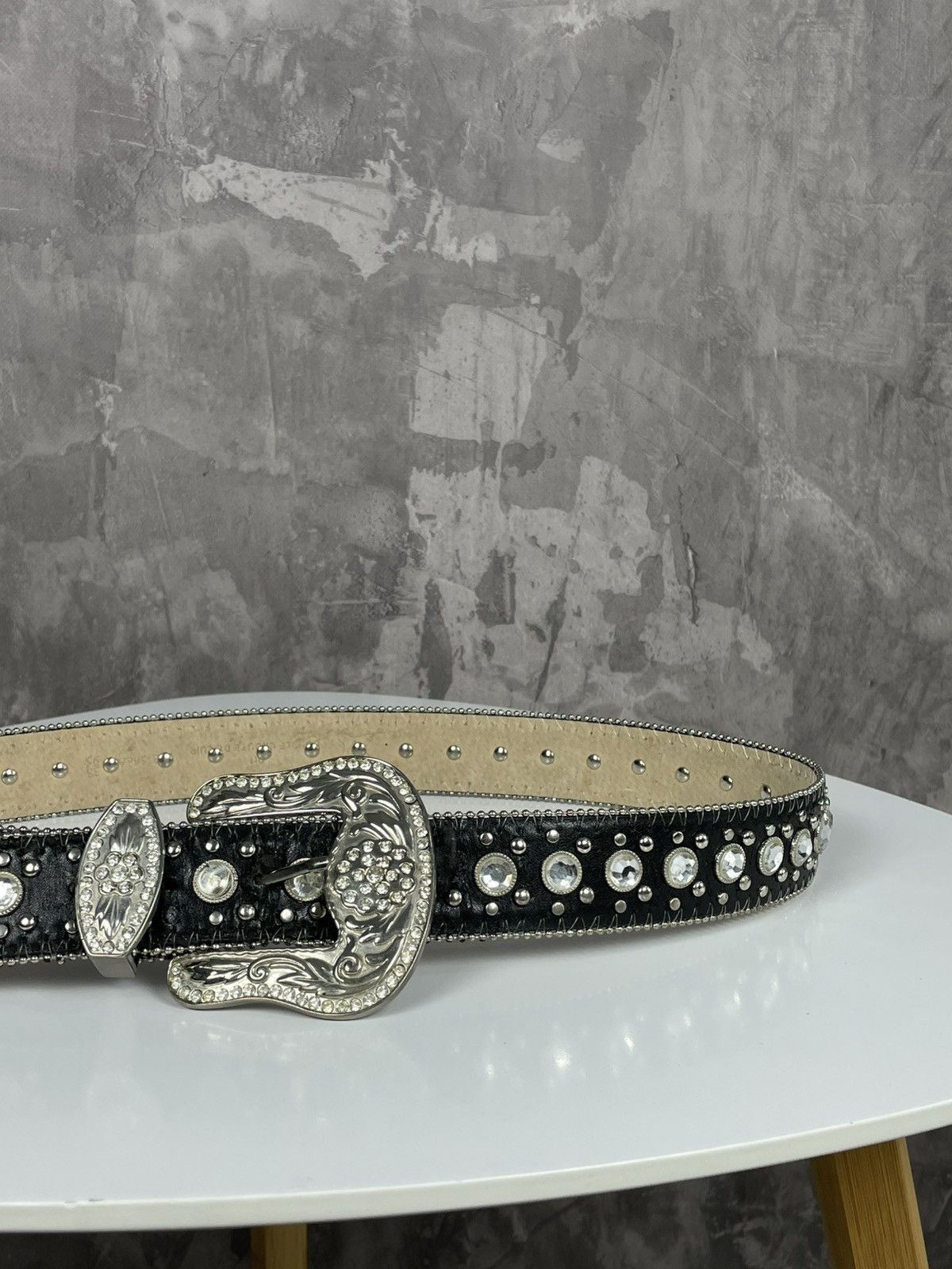 20471120 × Hysteric Glamour × Japanese Brand Y2K Crazy Rhinestones Glamour Bb Simons Style Belt Size ONE SIZE - 3 Thumbnail