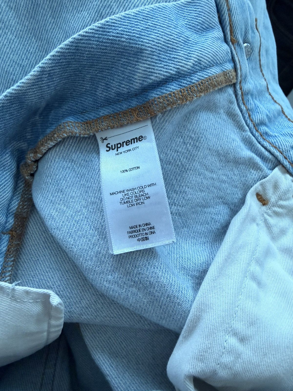 Supreme Supreme Baggy Jeans Light Wash Size US 30 / EU 46 - 6 Thumbnail