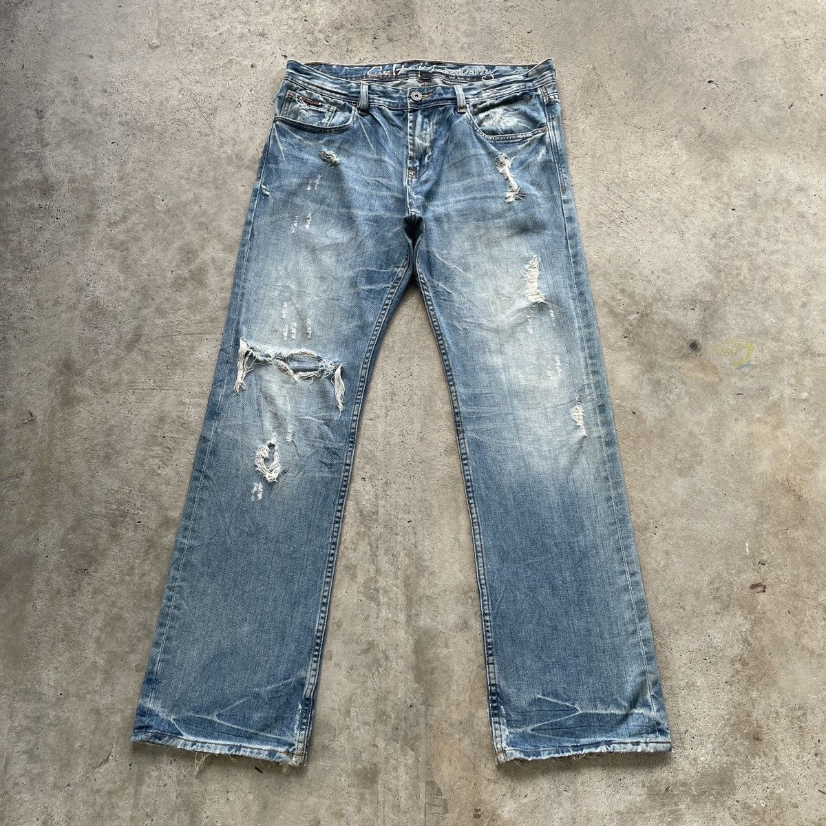 Cult Of Individuality Ripped FLARE Faded BOOTCUT Jeans Pants - Main Image