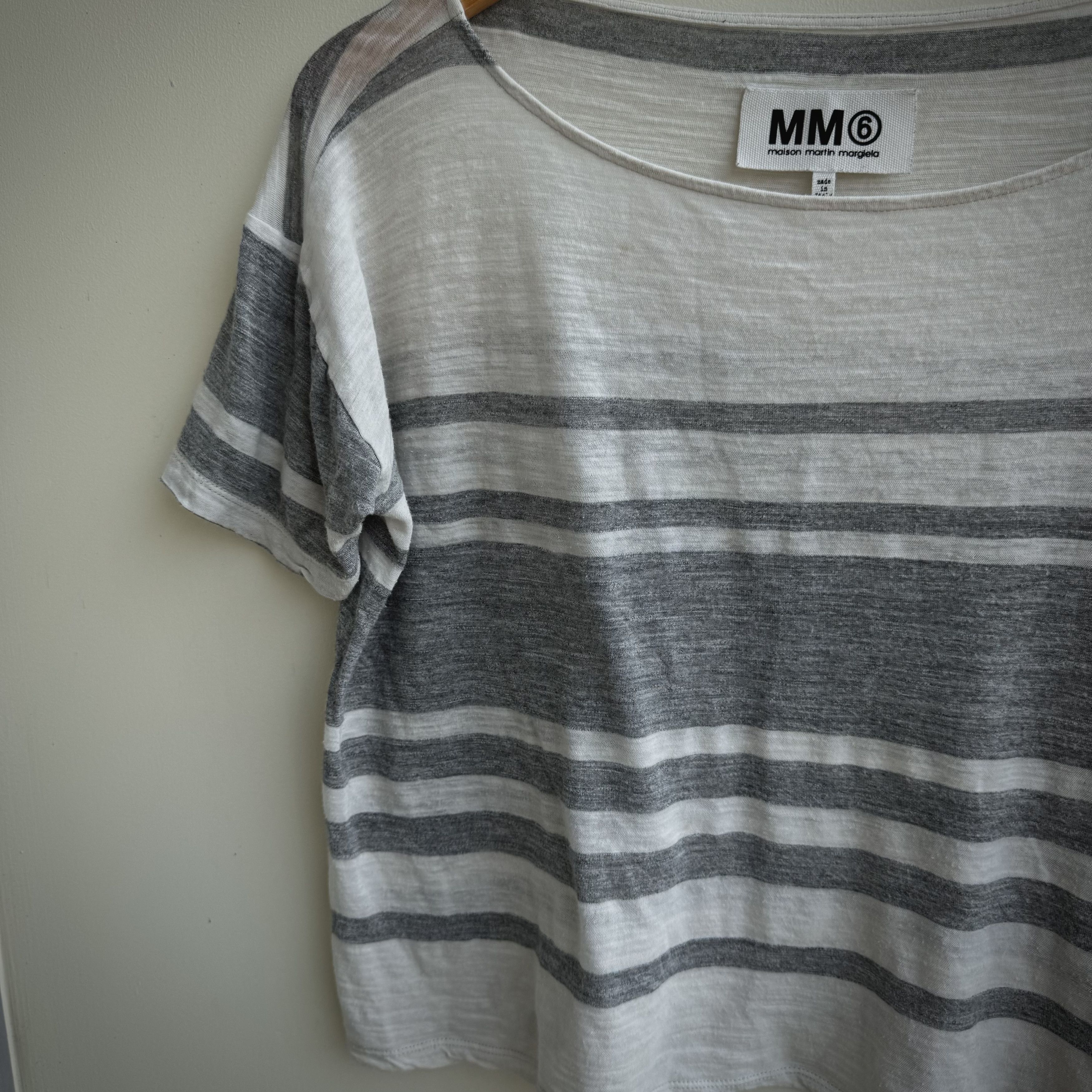 Maison Margiela Maison Margiela MM6 Archive Cropped Striped Tee Size US S / EU 44-46 / 1 - 3 Thumbnail