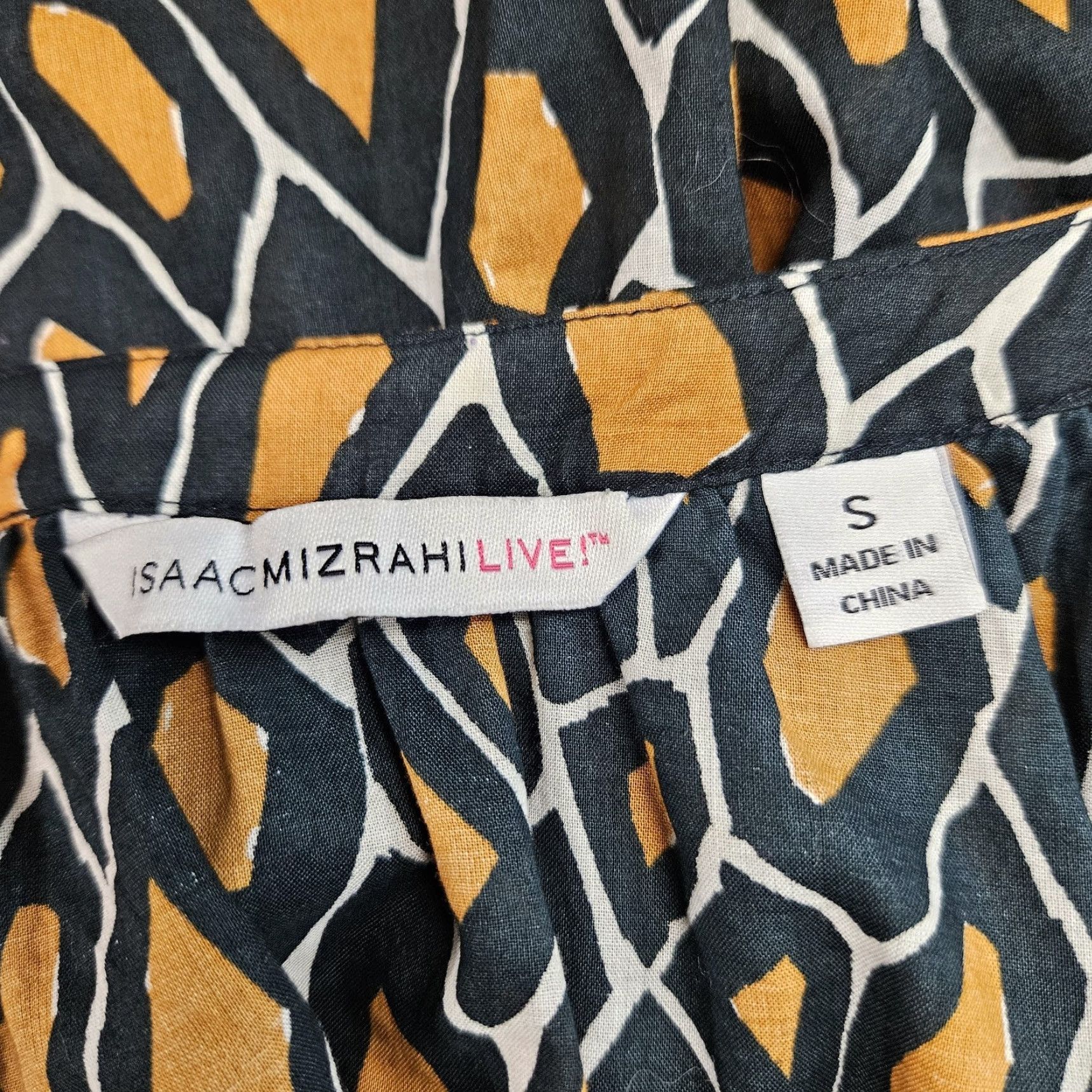 Isaac Mizrahi Isaac Mizrahi Live Womens Blouse Sz Small Black Multicolor Cotton Tassels 3/4 Sleeve V-Neck Pullover Adult Womens Size S / US 4 / IT 40 - 6 Thumbnail