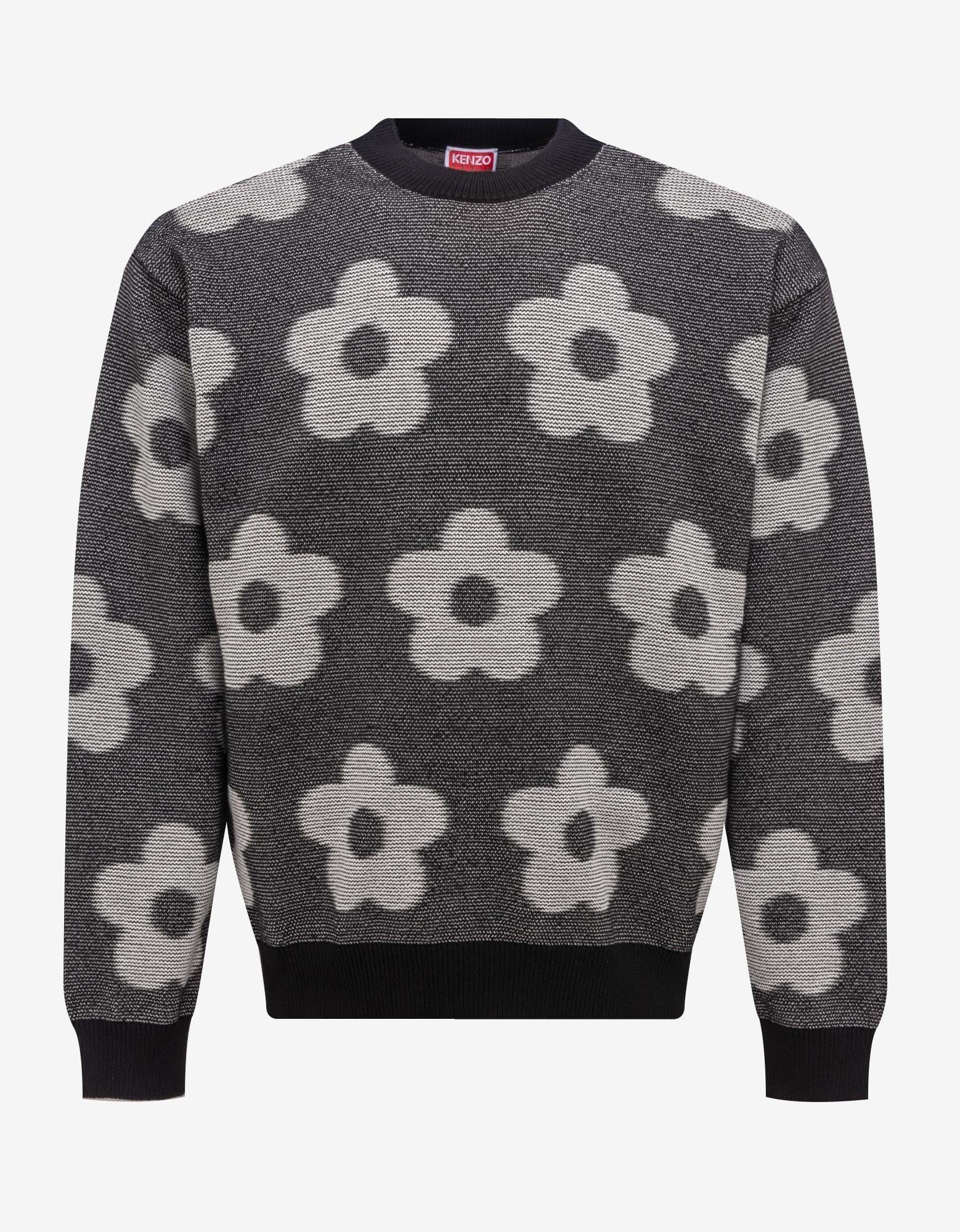 image of Kenzo Black Flower Spot Sweater, Men's (Size Small)