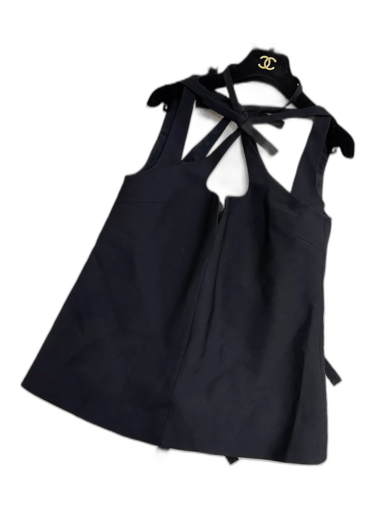 Gucci Gucci Black Bow Tie Strap Top Size M / US 6-8 / IT 42-44 - 1 Thumbnail