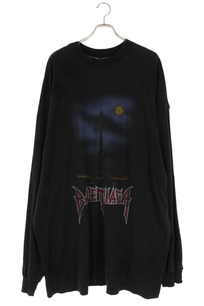Balenciaga Balenciaga Vintage Print Long Sleeve T-Shirt Black Size 5 Size US XXL / EU 58 / 5 - 1 Thumbnail