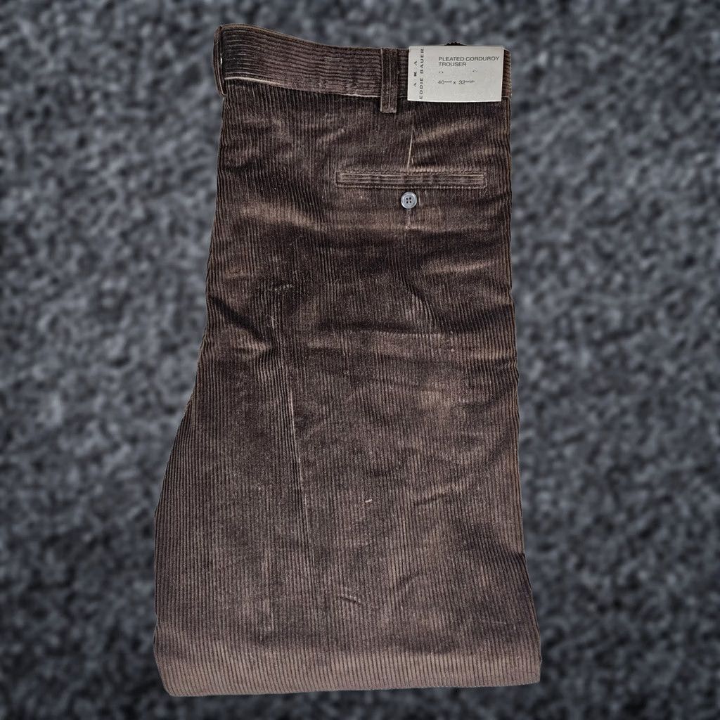 Eddie Bauer VINTAGE Eddie Bauer Corduroy Pants Mens 40x32 Pleated Cuffed Brown Y2K 90s Size US 40 / EU 56 - 1 Thumbnail