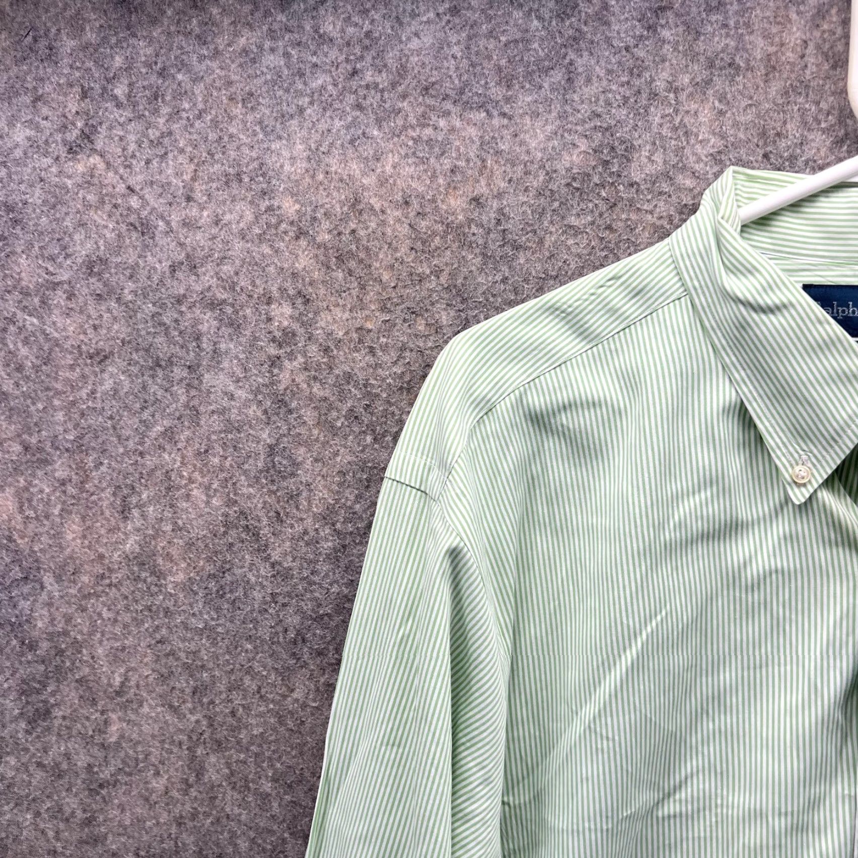 Ralph Lauren Ralph Lauren Shirt Men 17.5 34/35 Green Striped Button-Down Polo Casual Preppy Vintage Size US XXL / EU 58 / 5 - 3 Thumbnail
