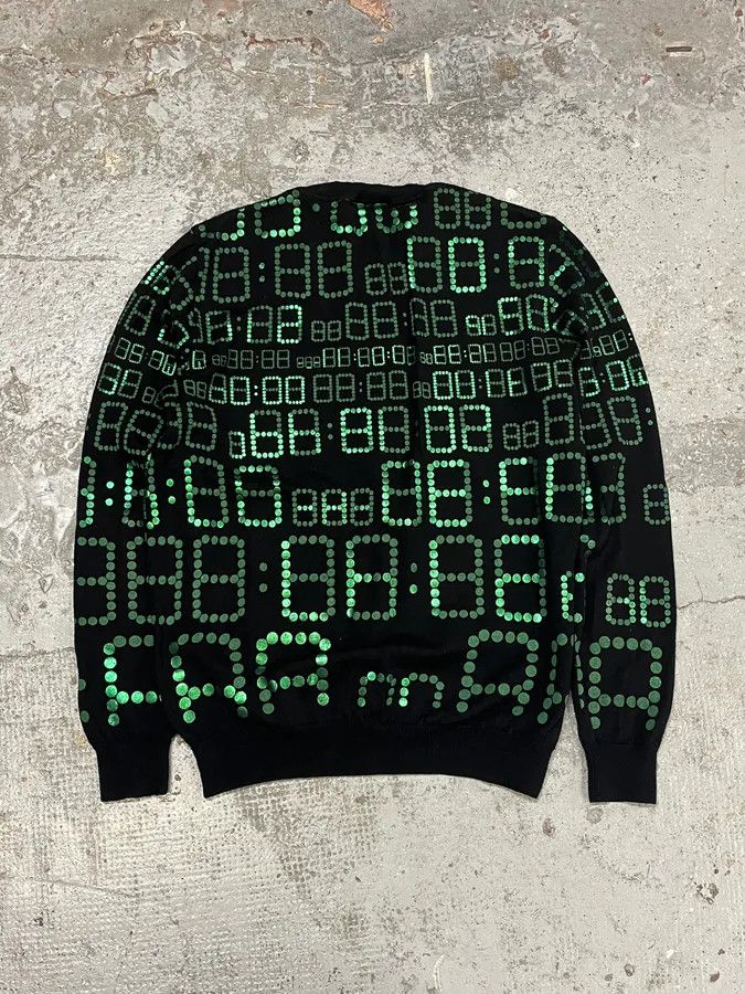 Moschino 2010s Moschino Black & Green Alarm Number Sweater Size US M / EU 48-50 / 2 - 6 Thumbnail