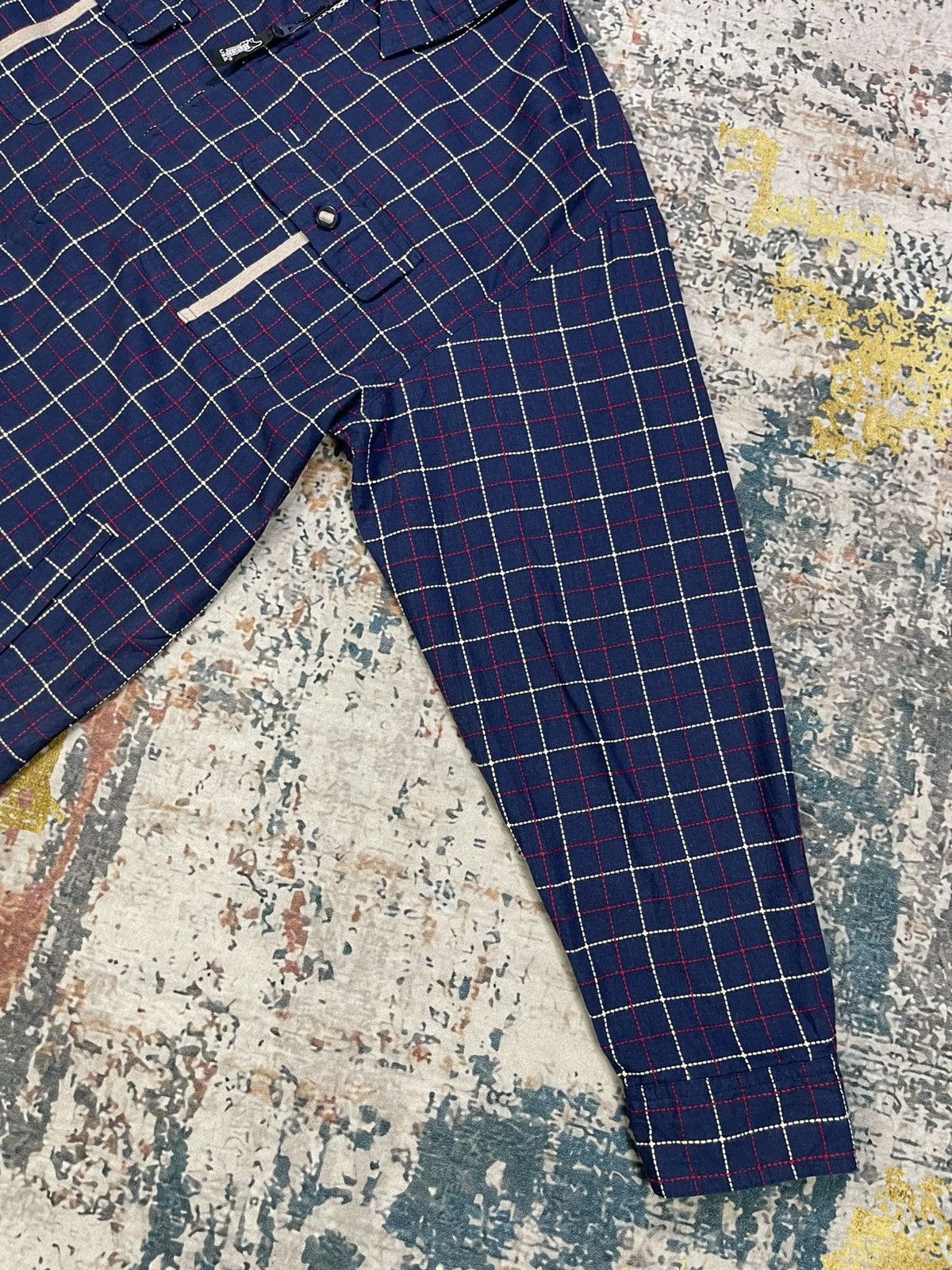 Golden Bear Golden Bear Chain-Detail Double Pocket Checked Zip-Up Shirt Size US L / EU 52-54 / 3 - 3 Thumbnail
