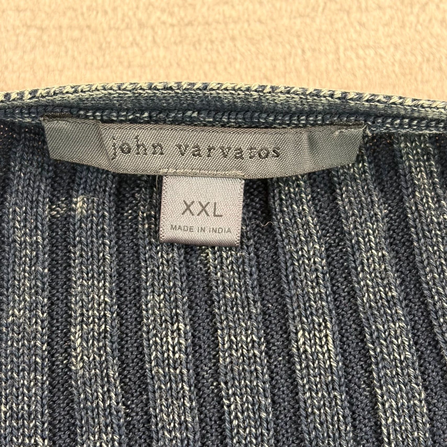 John Varvatos John Varvatos Bernard Ribbed Crew Sweater in Velvet Wash Men 2XL NWOT Size US XXL / EU 58 / 5 - 2 Thumbnail