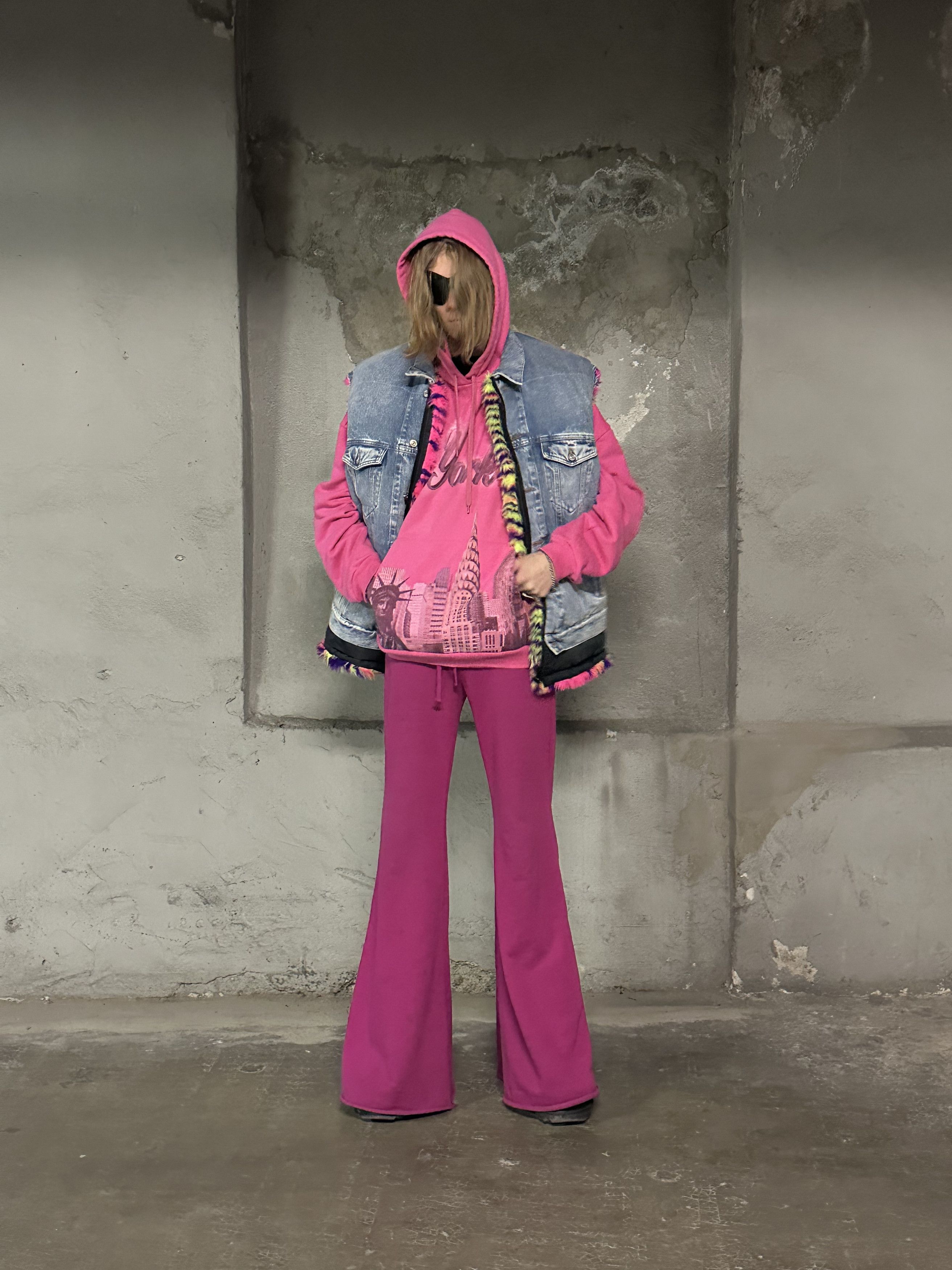 FW18 Runway Fur Denim Vest