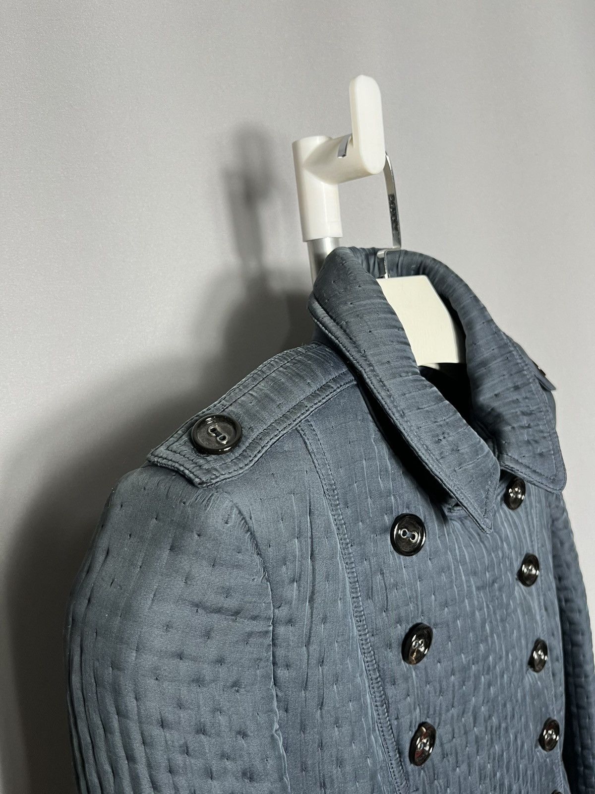 Burberry Burberry blue trench coat in wool and silk jacket button Size M / US 6-8 / IT 42-44 - 5 Thumbnail