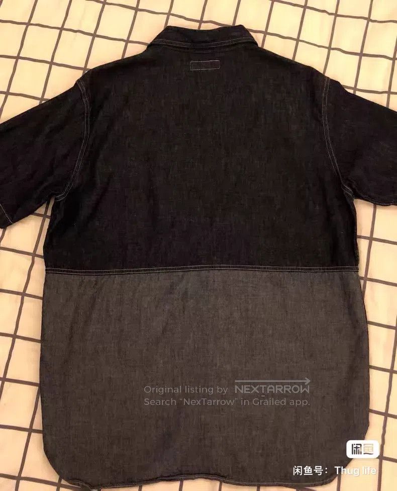 Nigel Cabourn Nigel Cabourn Old School Patchwork Denim Short Sleeve Shir Size US L / EU 52-54 / 3 - 5 Thumbnail