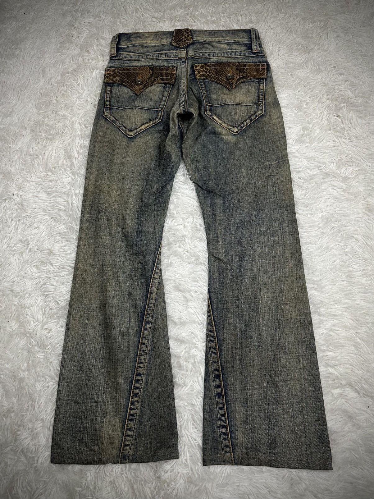 Japanese Brand rare 2000s SEMANTIC DESIGN python snake skin flare jeans Size US 31 - 7 Thumbnail