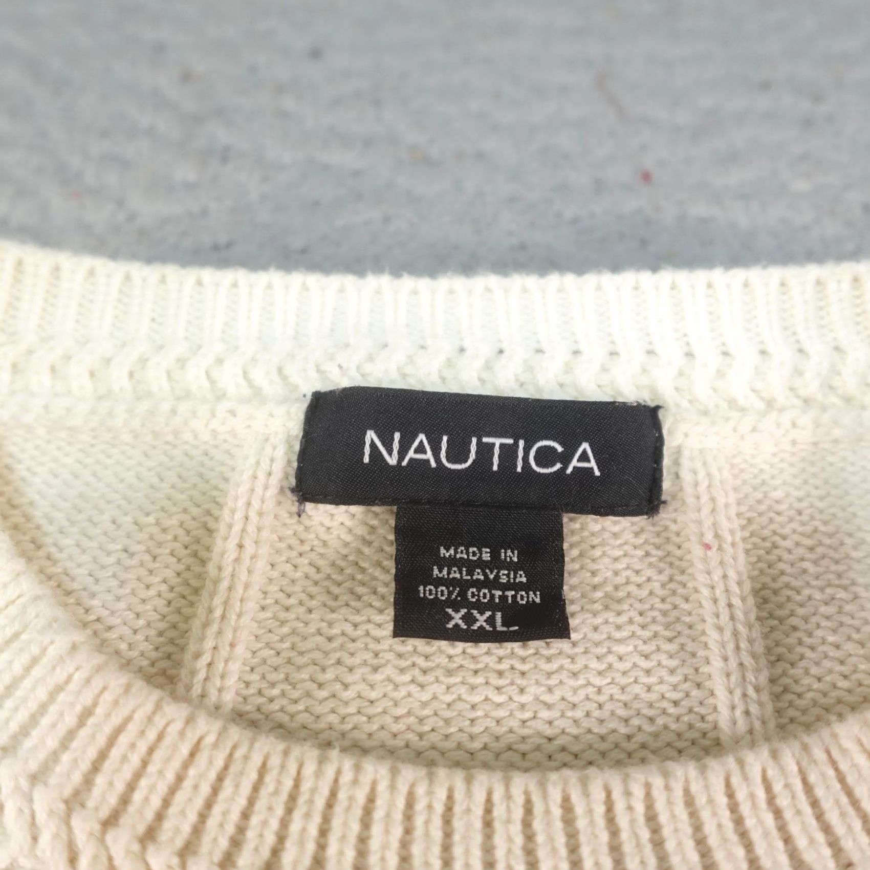 Nautica Nautica Sweater Mens 2XL White Striped Crewneck Knit Pullover Casual Winter Nautical Logo Sailboat Pattern Mens Size US XXL / EU 58 / 5 - 5 Thumbnail