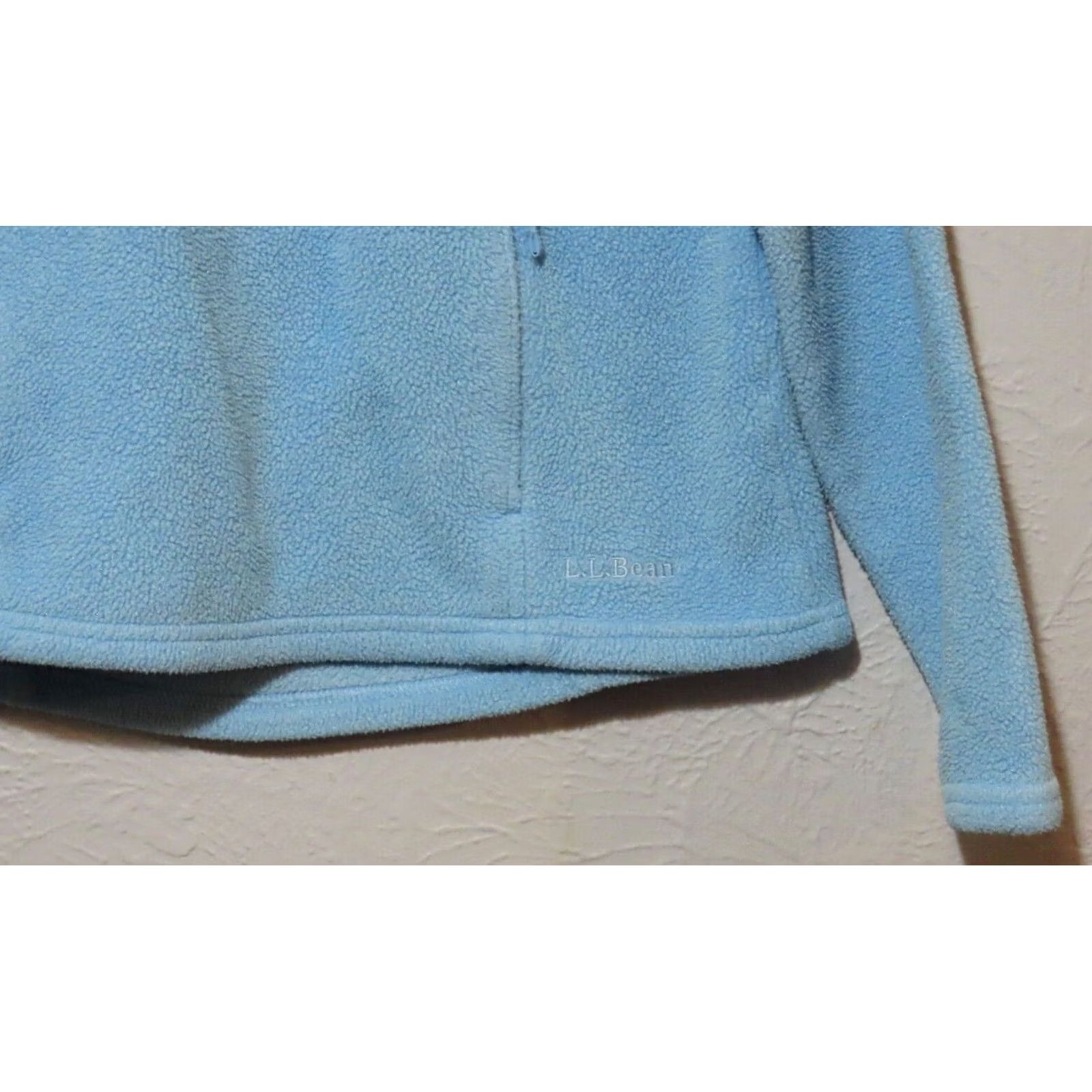 Vintage LL Bean Womens M Regular 1/4 Snap Sweater Pullover Light Blue Fleece Shirt Pullover Mens Womens Girls Boys Size M / US 6-8 / IT 42-44 - 2 Thumbnail