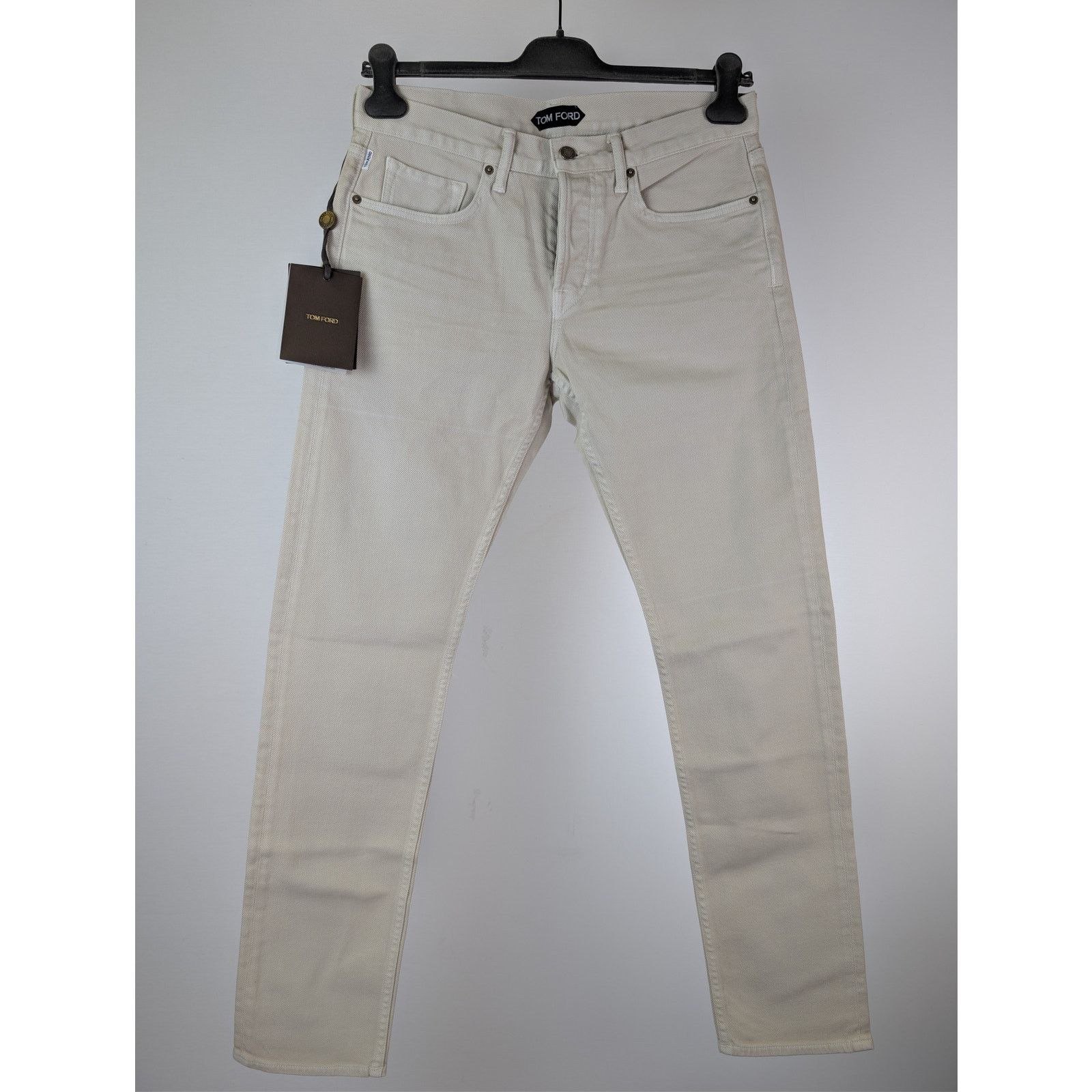 Tom Ford o1rshd1 Slim-Fit Cotton Denim Jeans in Beige Size US 32 / EU 48 - 9 Thumbnail