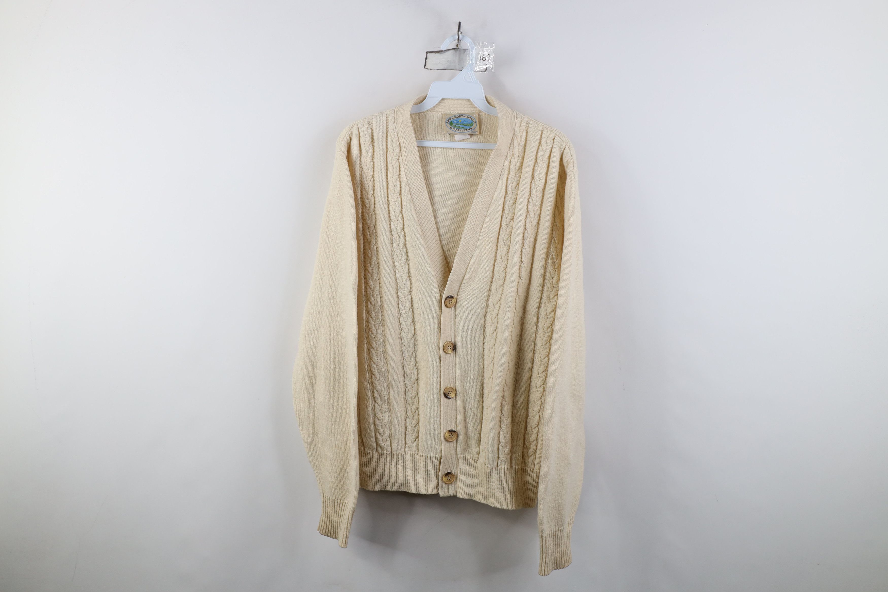 Vintage Vintage 90s Streetwear Cable Knit Cardigan Sweater USA Size US M / EU 48-50 / 2 - 1 Thumbnail