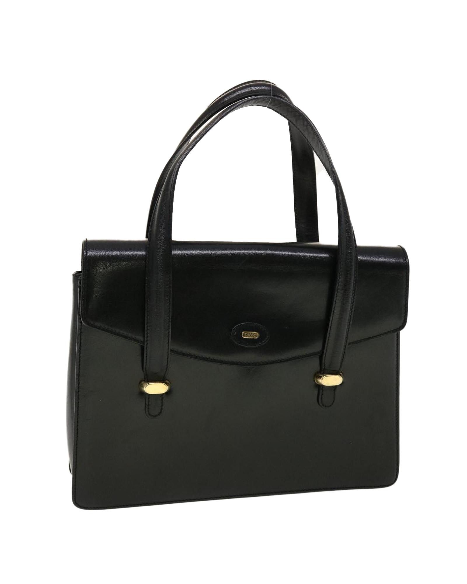 image of Sophisticated Black Leather Bally Handbag, Women's