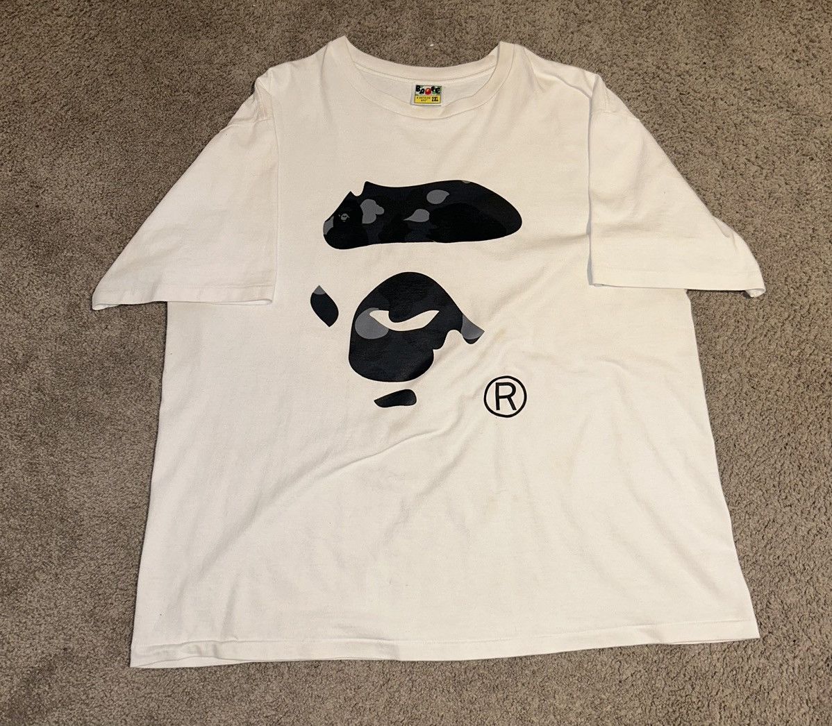 image of Bape Tee in White, Men's (Size 2XL)