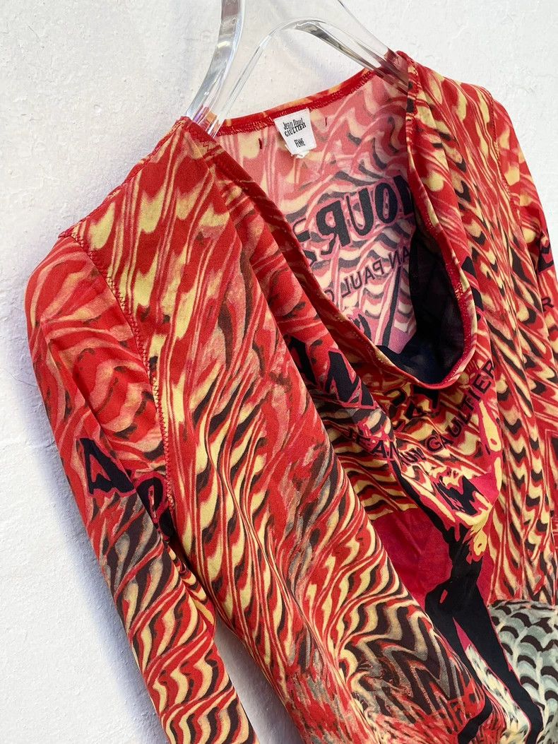 Jean Paul Gaultier Jean Paul Gaultier 03 SS Red Sparrow Women's Mesh Long Slee Size S / US 4 / IT 40 - 2 Thumbnail