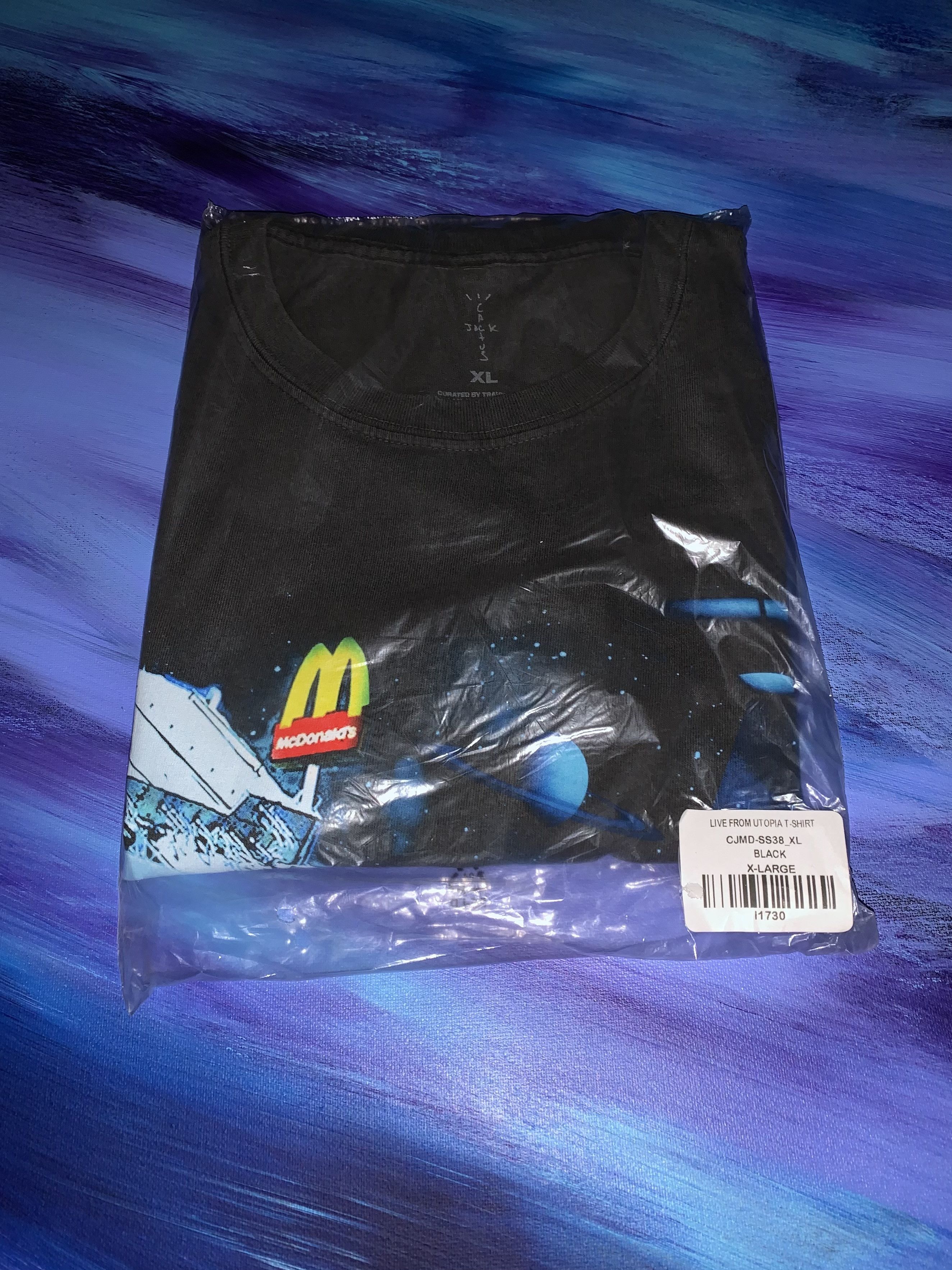 image of Travis Scott Mcdonalds Tee in Black, Men's (Size XL)