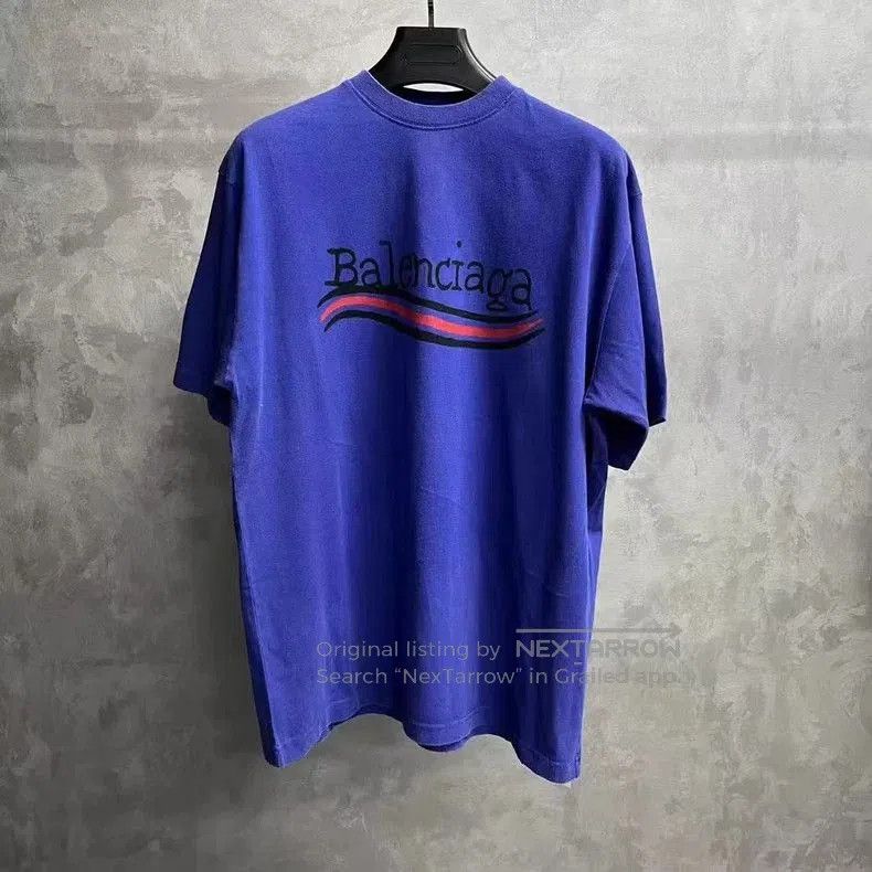 Balenciaga Balenciaga Blue Logo Print Oversized Tee. Size US XS / EU 42 / 0 - 1 Thumbnail