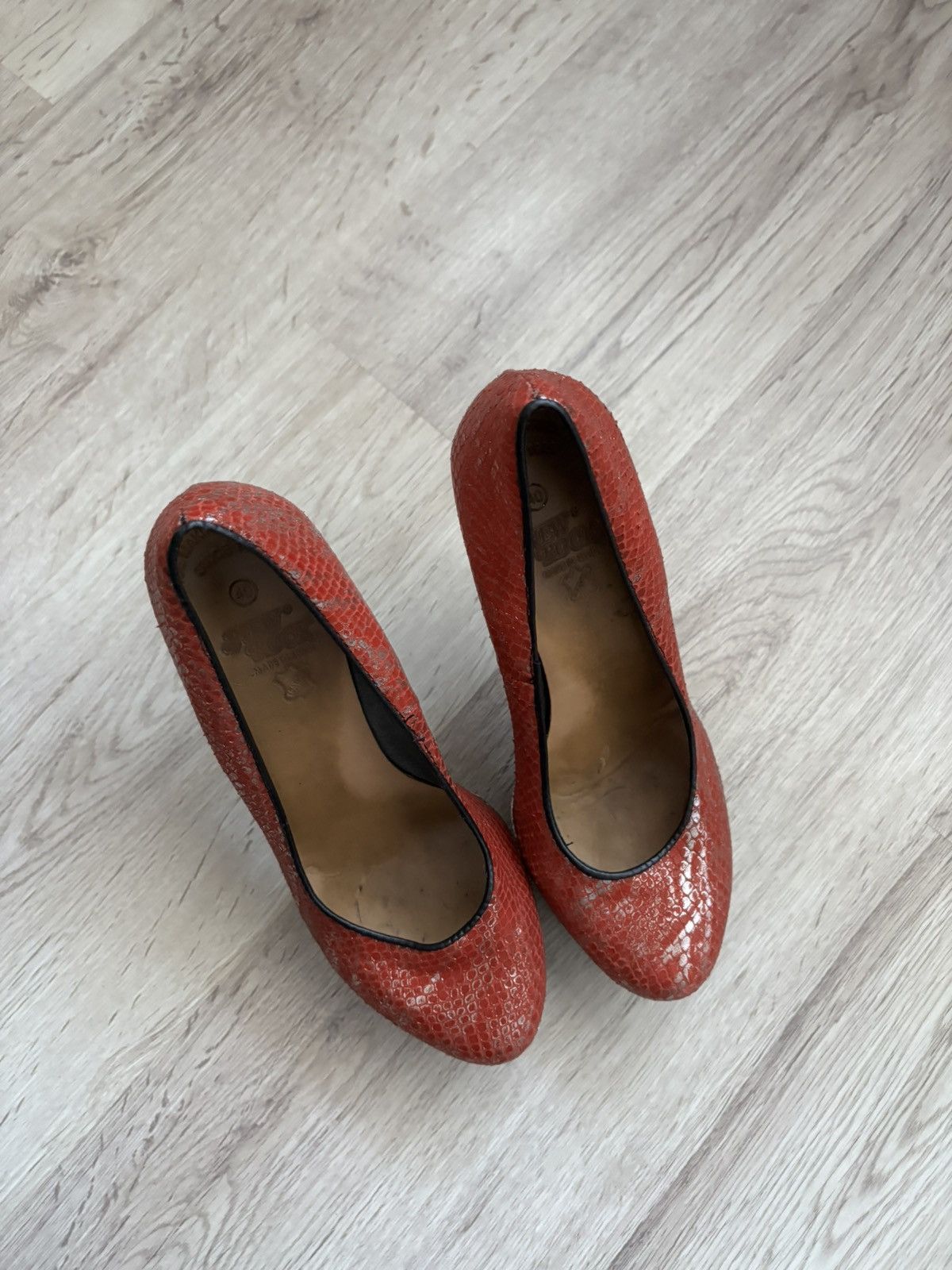 New Rock Red Snake Effect New Rock Heels with Studded Platform EU 40 Size US 9 / IT 39 - 2 Thumbnail